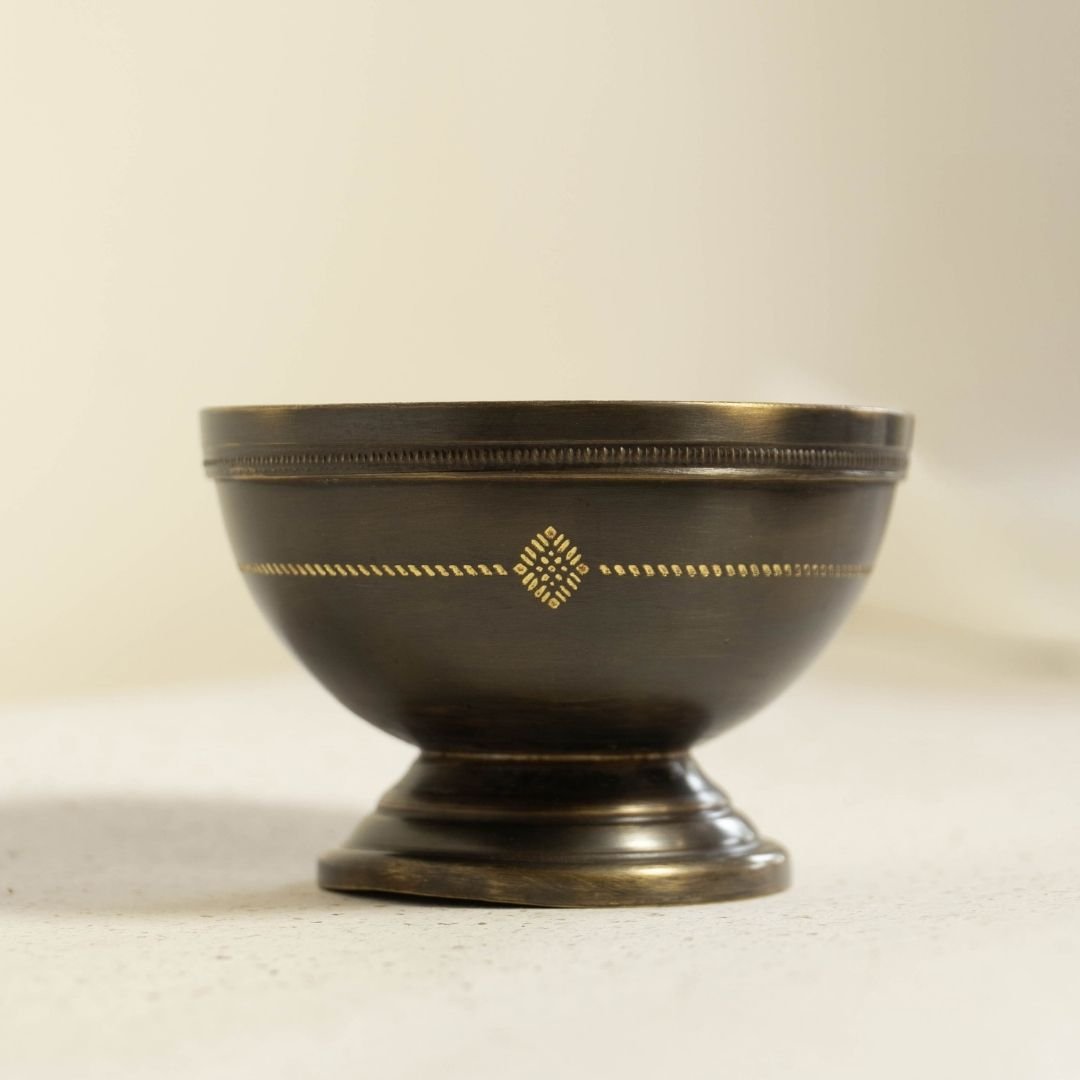 Antique finish Serving Bowl made with Pure Brass | Traditionally designed serveware