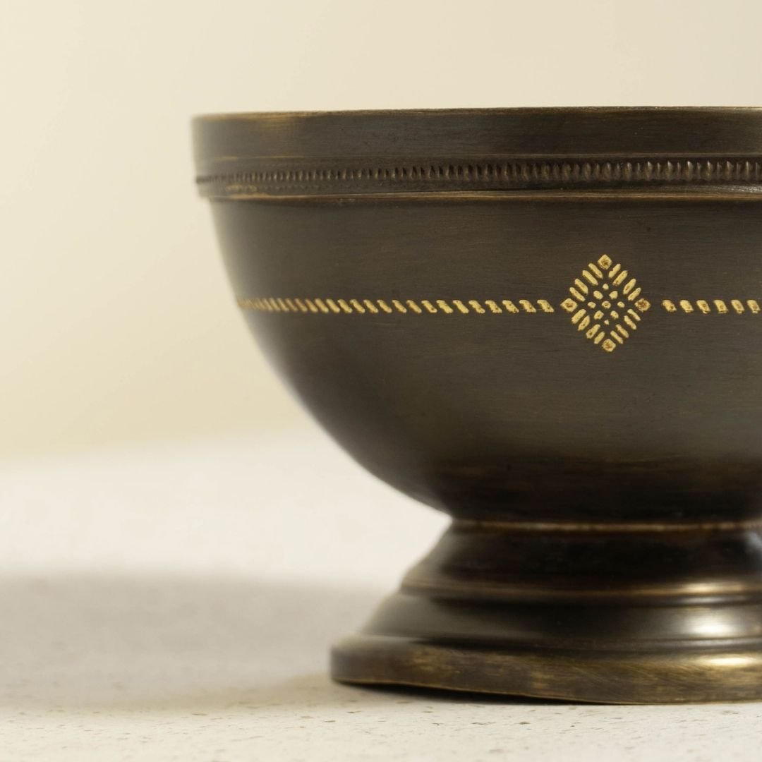 Antique finish Serving Bowl made with Pure Brass | Traditionally designed serveware