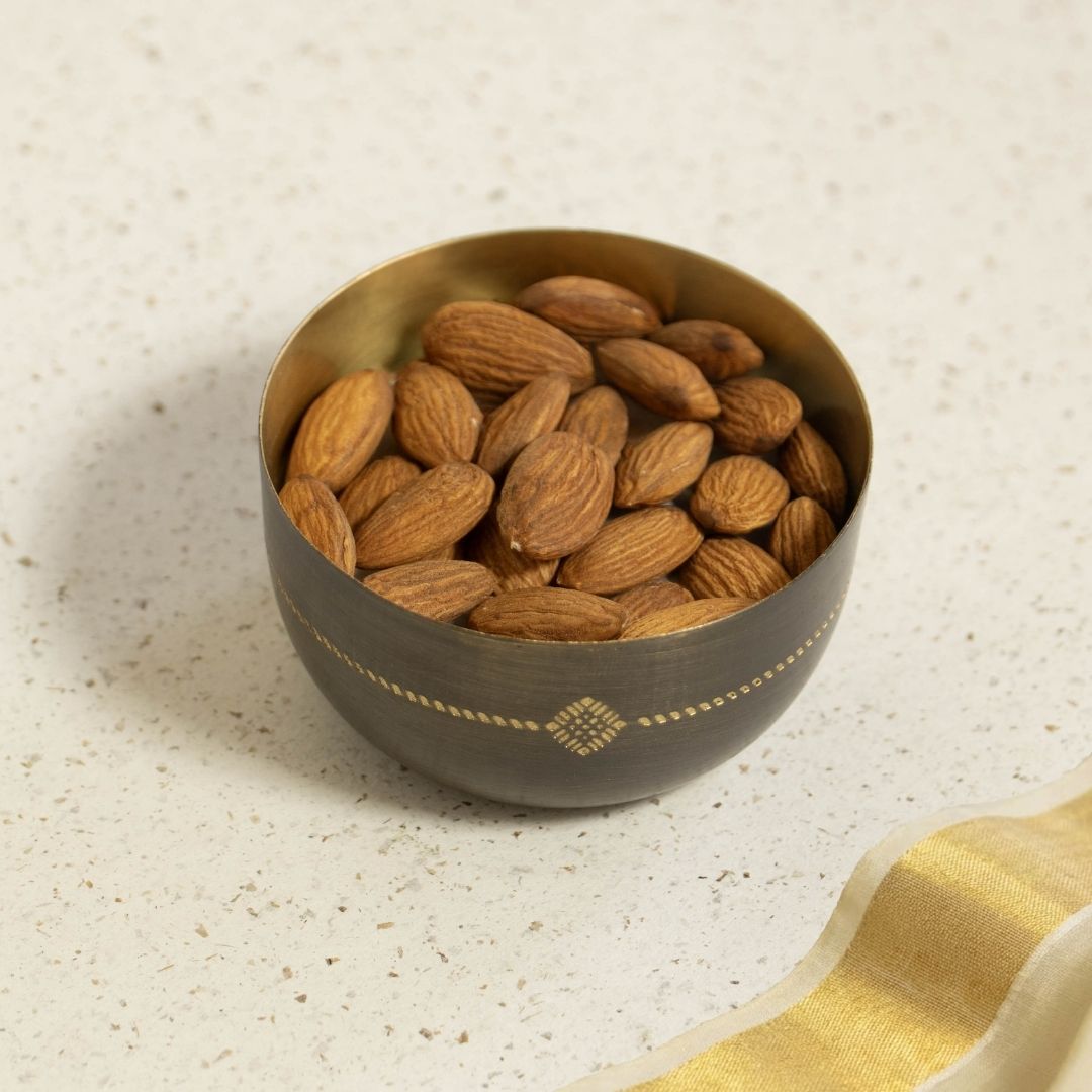 Bowl for Nuts, Snacks and Condiments made with Pure Brass in an Antique Kanjeevaram design them