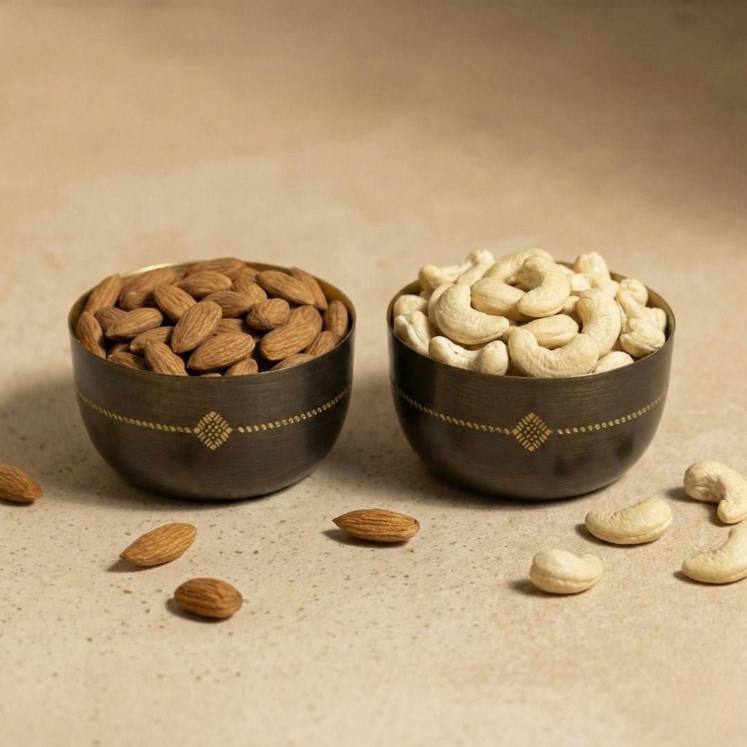 Bowl for Nuts, Snacks and Condiments made with Pure Brass in an Antique Kanjeevaram design them