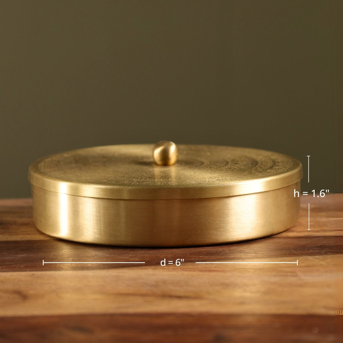 Pure Brass kitchen masala box | Traditional Engraved designed kitchenware