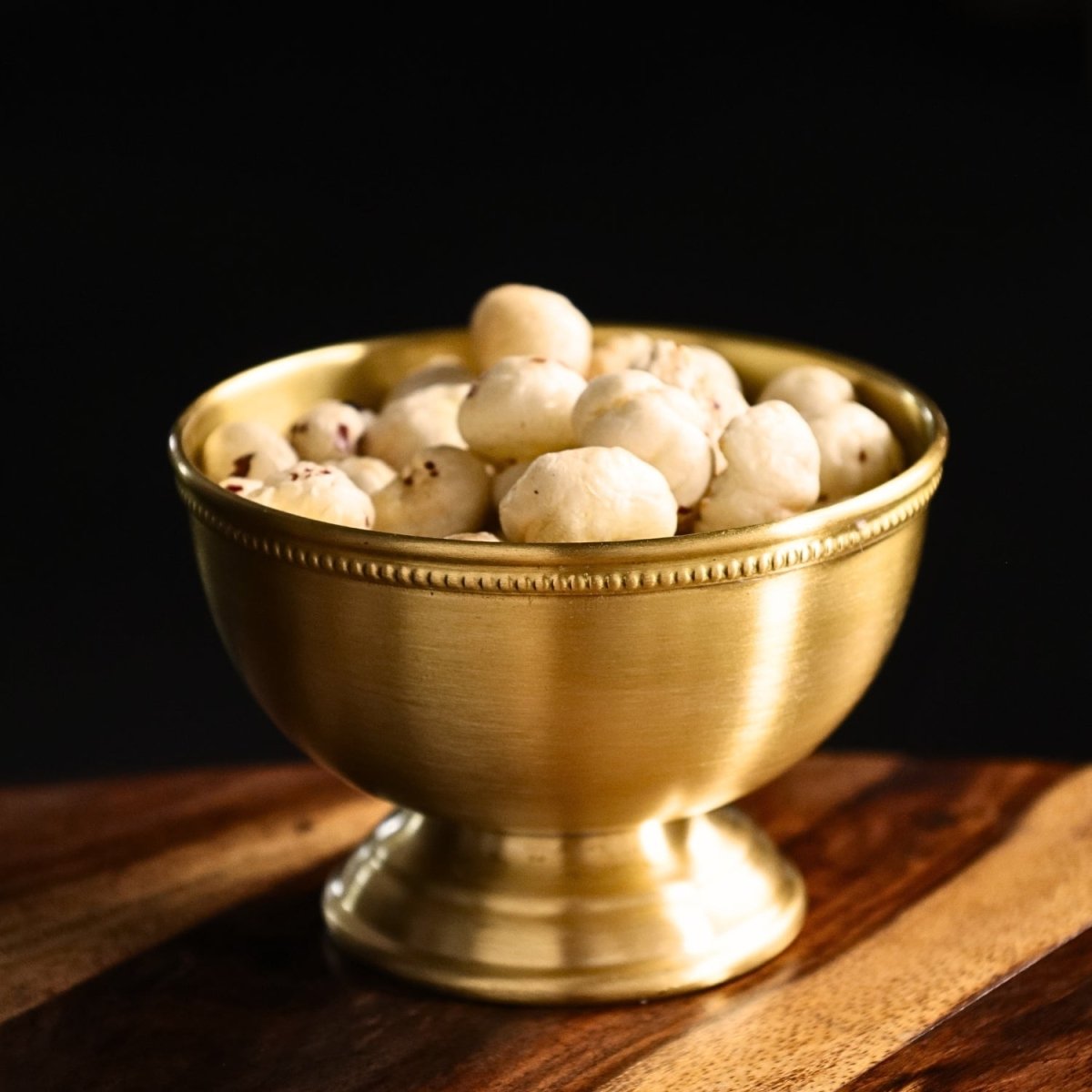 Handcrafted pure brass serving bowl with traditional etching, ideal for puja, prasadam, or serving dry fruits, adding timeless Indian elegance. Set of 1