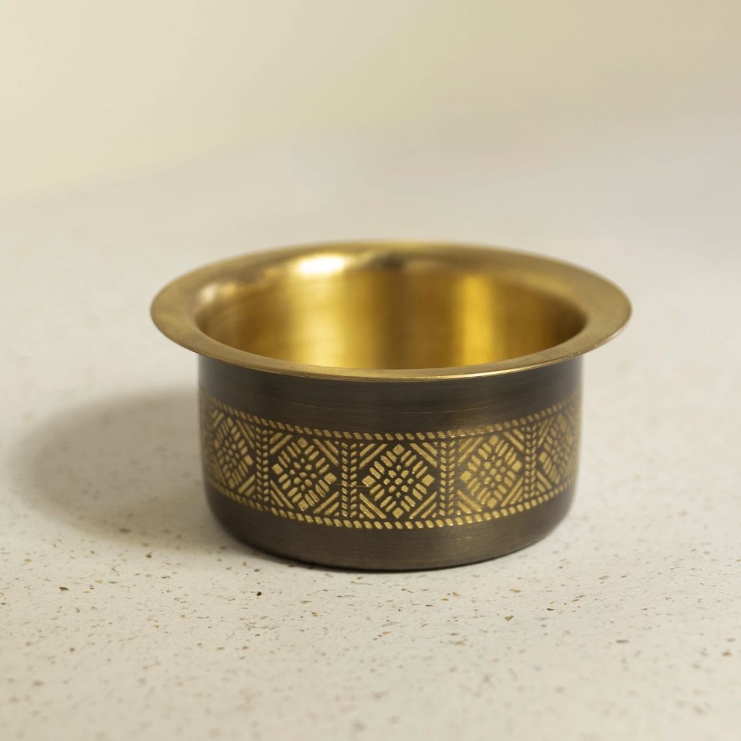 Coffee Dabara Set made with Pure Brass in an Antique Kanjeevaram design theme
