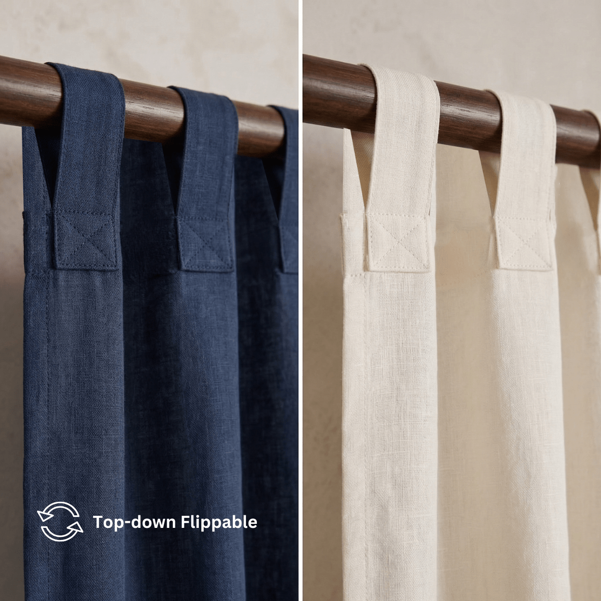 Pure Cotton Door Curtain Woven in Navy and Off white available in set of 1 and 2