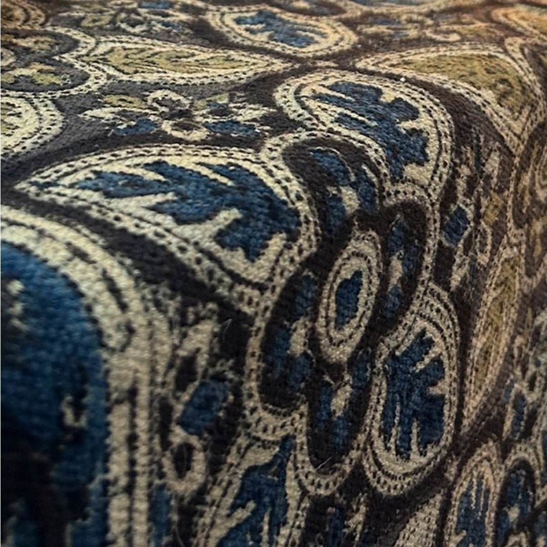 Cotton Floor Rug hand block printed for Living Room and Bedroom in Indigo and Beige Kalamkari Print| Soft Washable Area RugCotton| 3x5 Feet