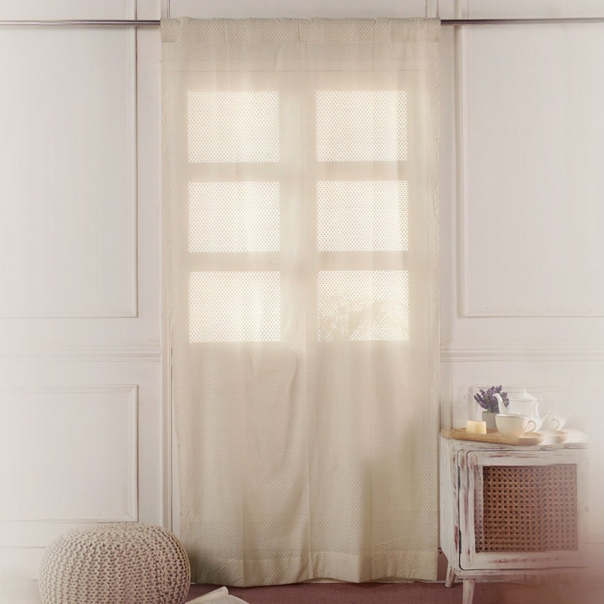 Cotton Semi Sheer Window Curtains 5