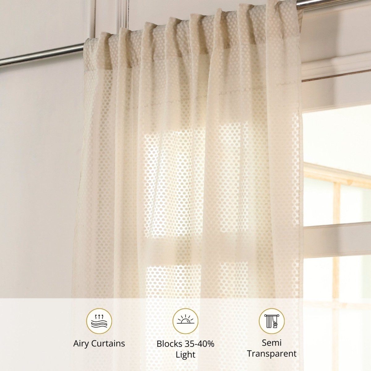 Cotton Semi Sheer Window Curtains 5