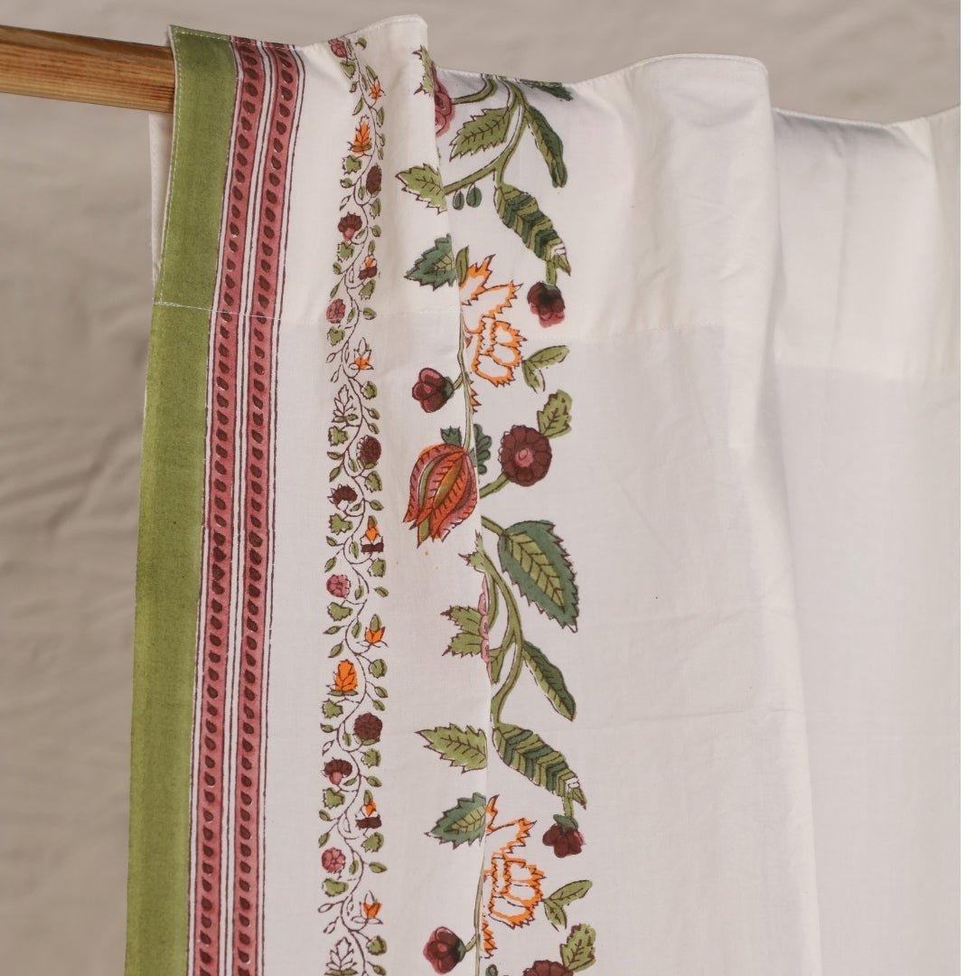 Pure Cotton Sheer Curtains in floral patterns, available in 5ft and 7ft