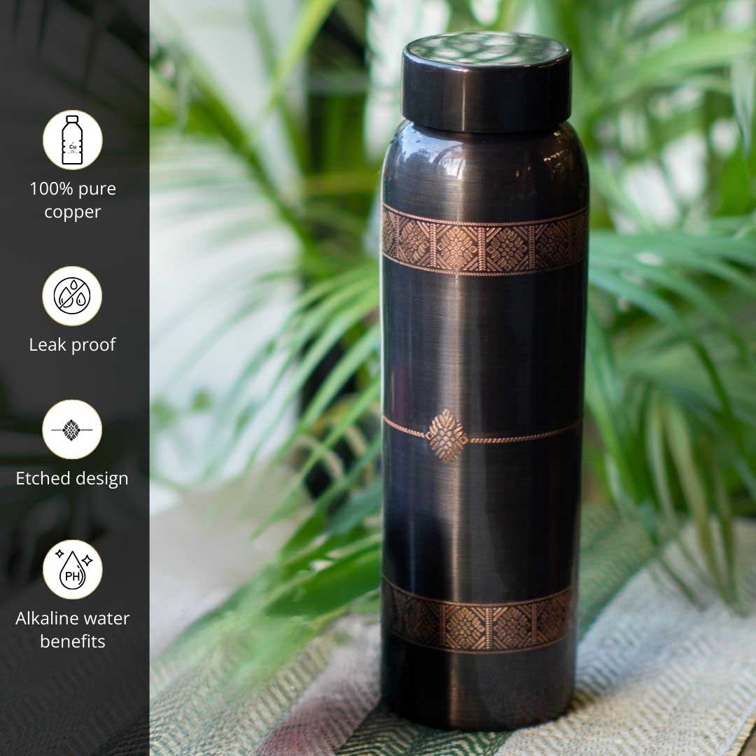 Pure Copper Water Bottle Set - Copper Bottle with 2 Glass. A premium gift for friends and family.