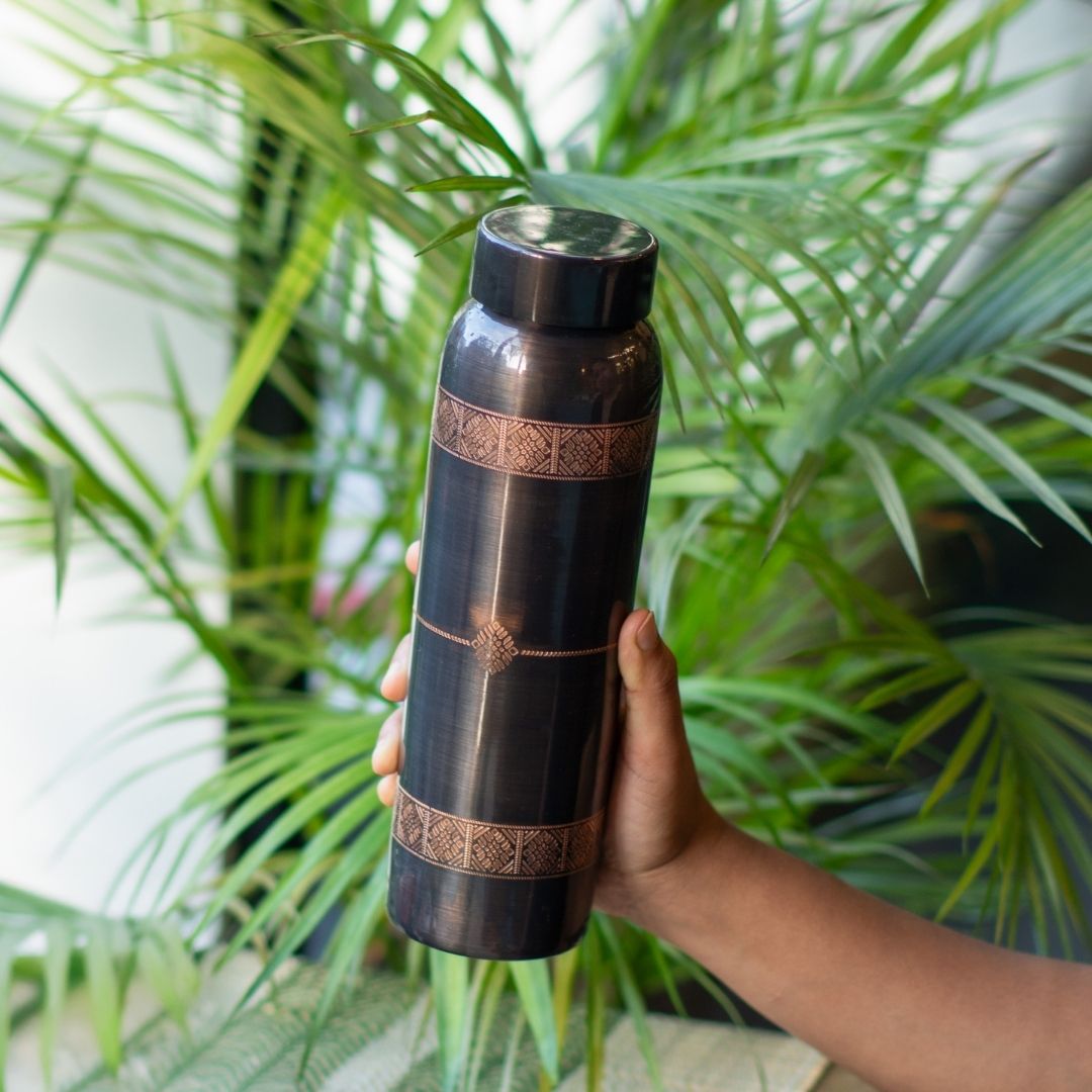 Pure Copper Water Bottle Set - Copper Bottle with 2 Glass. A premium gift for friends and family.