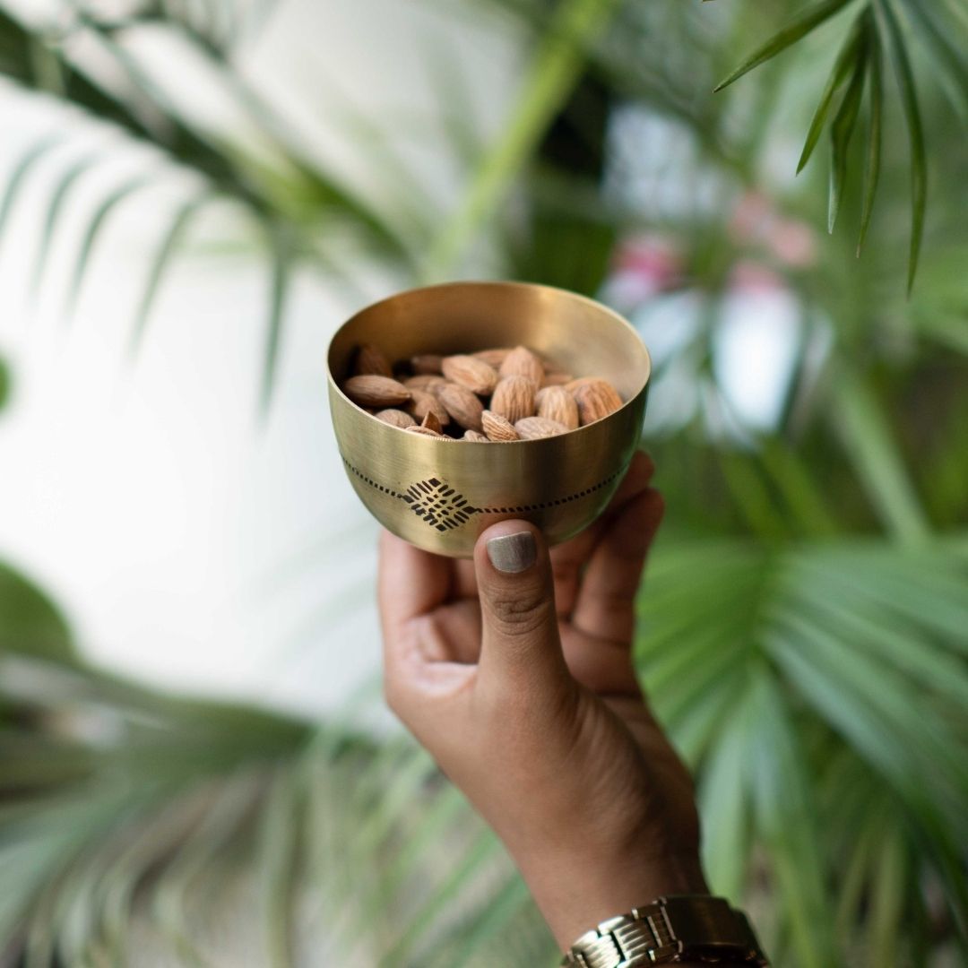 Small Handcrafted Brass Bowl for Nuts & Snacks | Indian Serveware