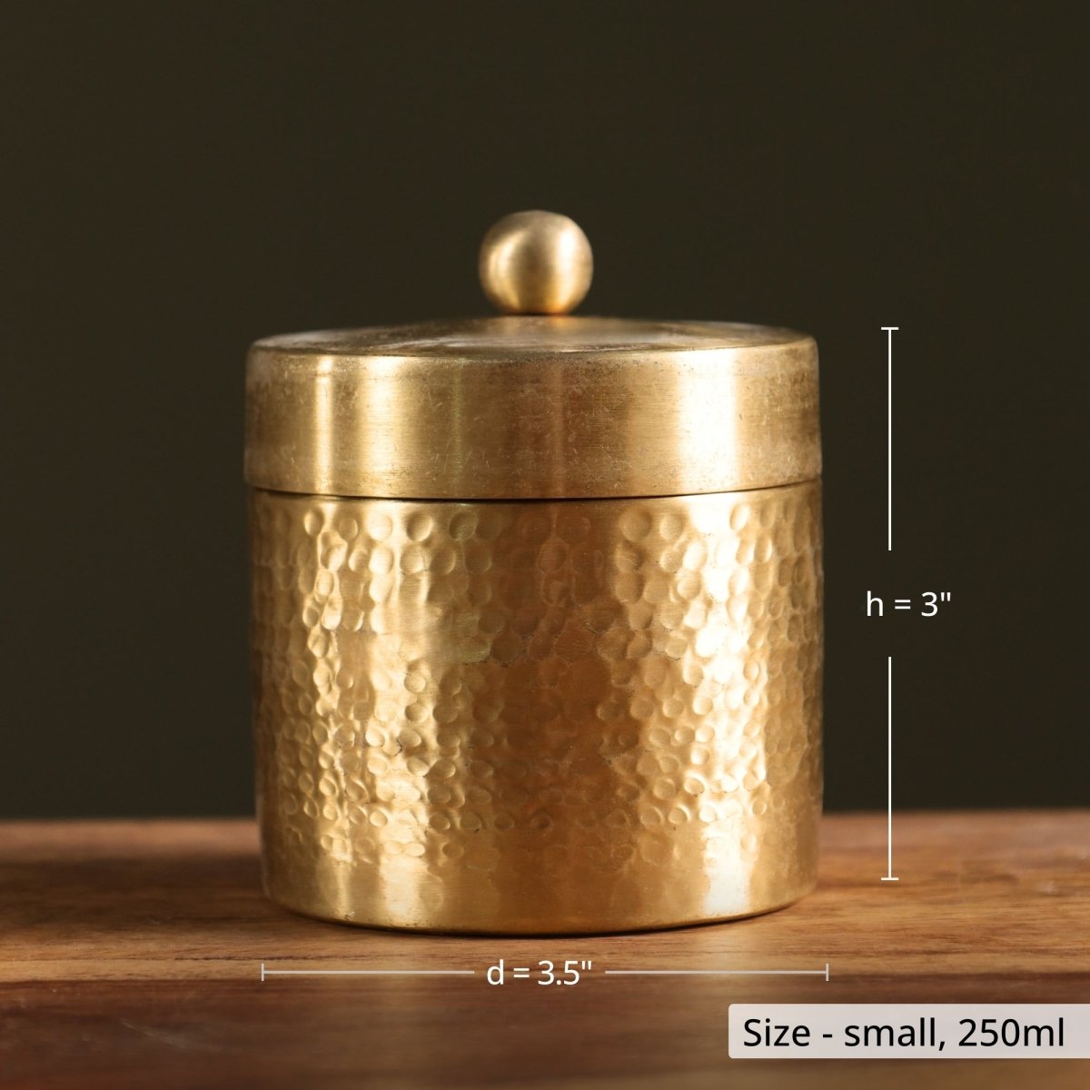 Handcrafted pure brass storage jar with traditional etching, ideal for kitchen storage, adding timeless Indian elegance.