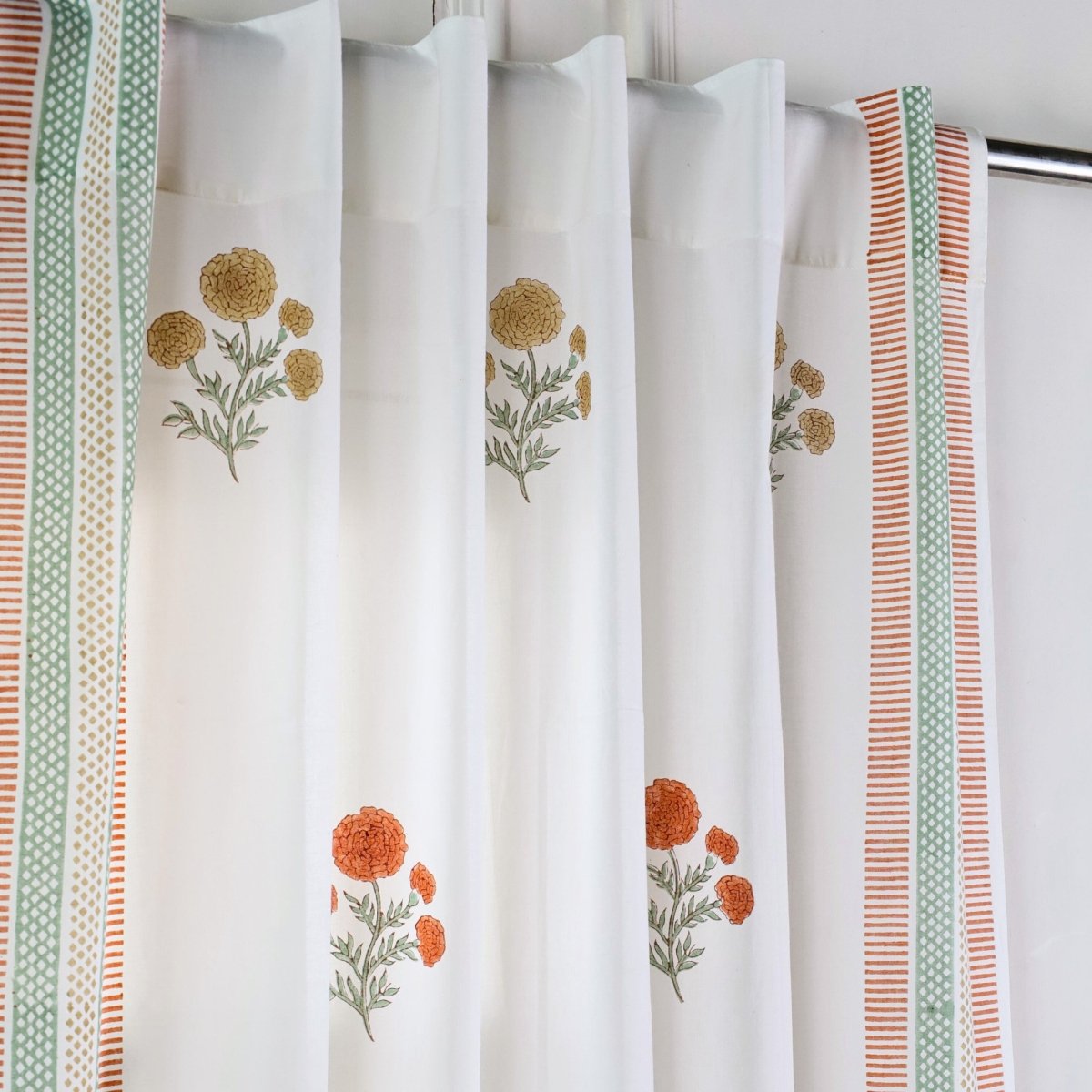 Pure Cotton Handwoven & Sheer Curtain Set | 7 Feet Curtains for Home