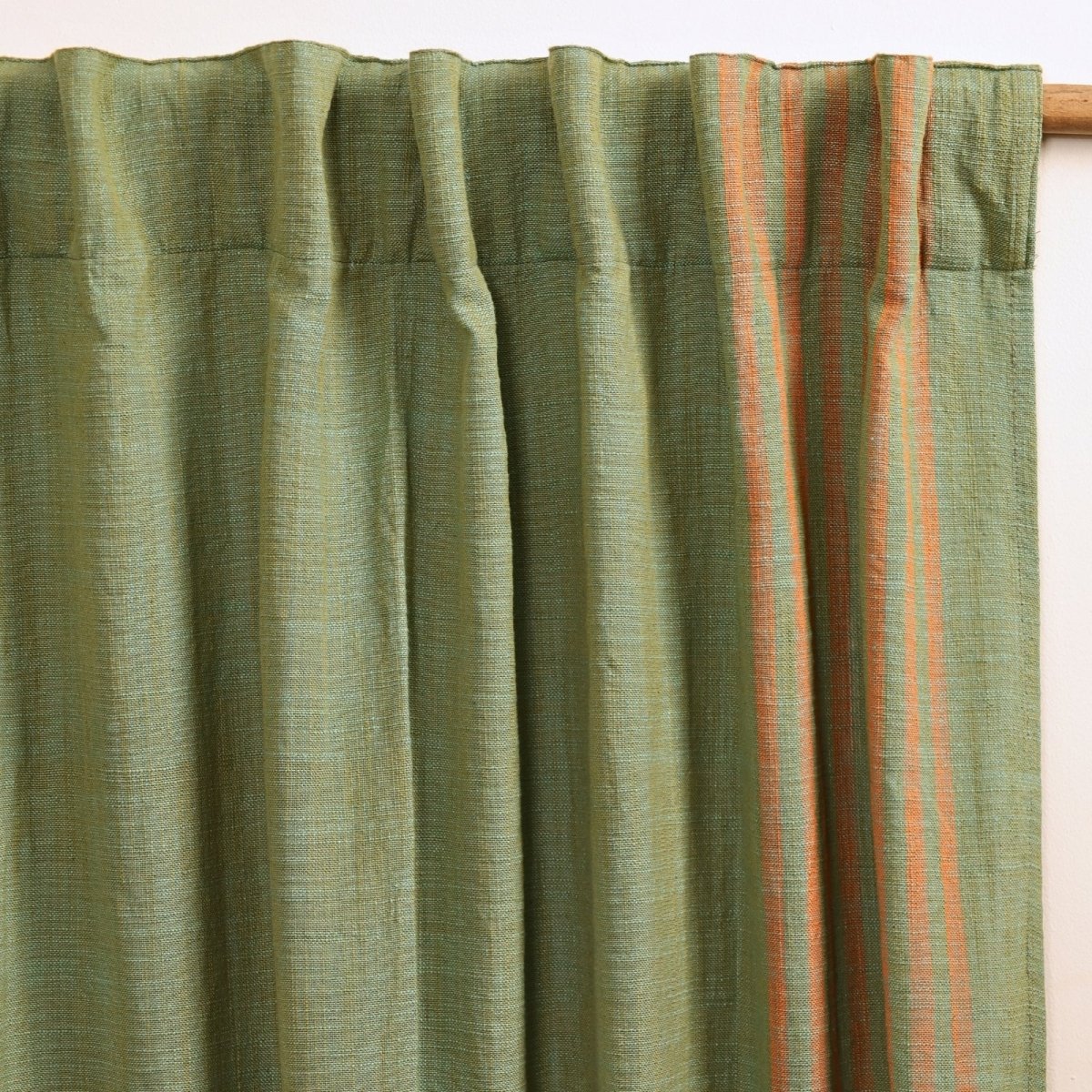 Pure Cotton Sheer and solid Curtains set in Sage, Rust, Mustard and Teal Colours, available in 7ft