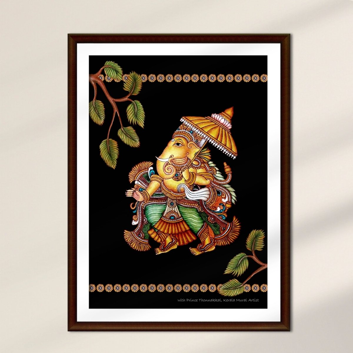 Ganesha Wall Art Painting in Kerala Mural Art Form