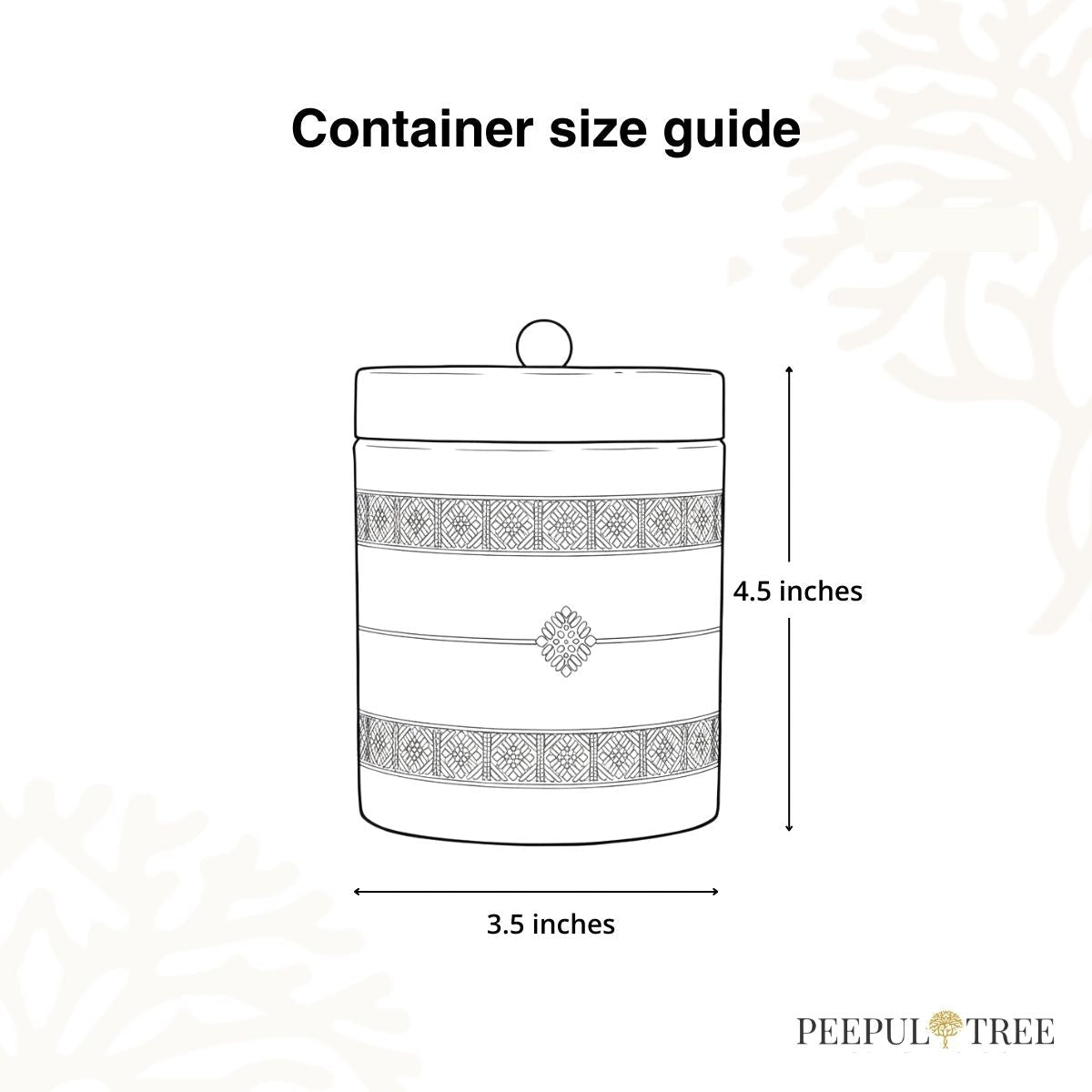 Kitchen Jar for Tea, Sugar or other storage made with Pure Brass in a Kanjeevaram design theme