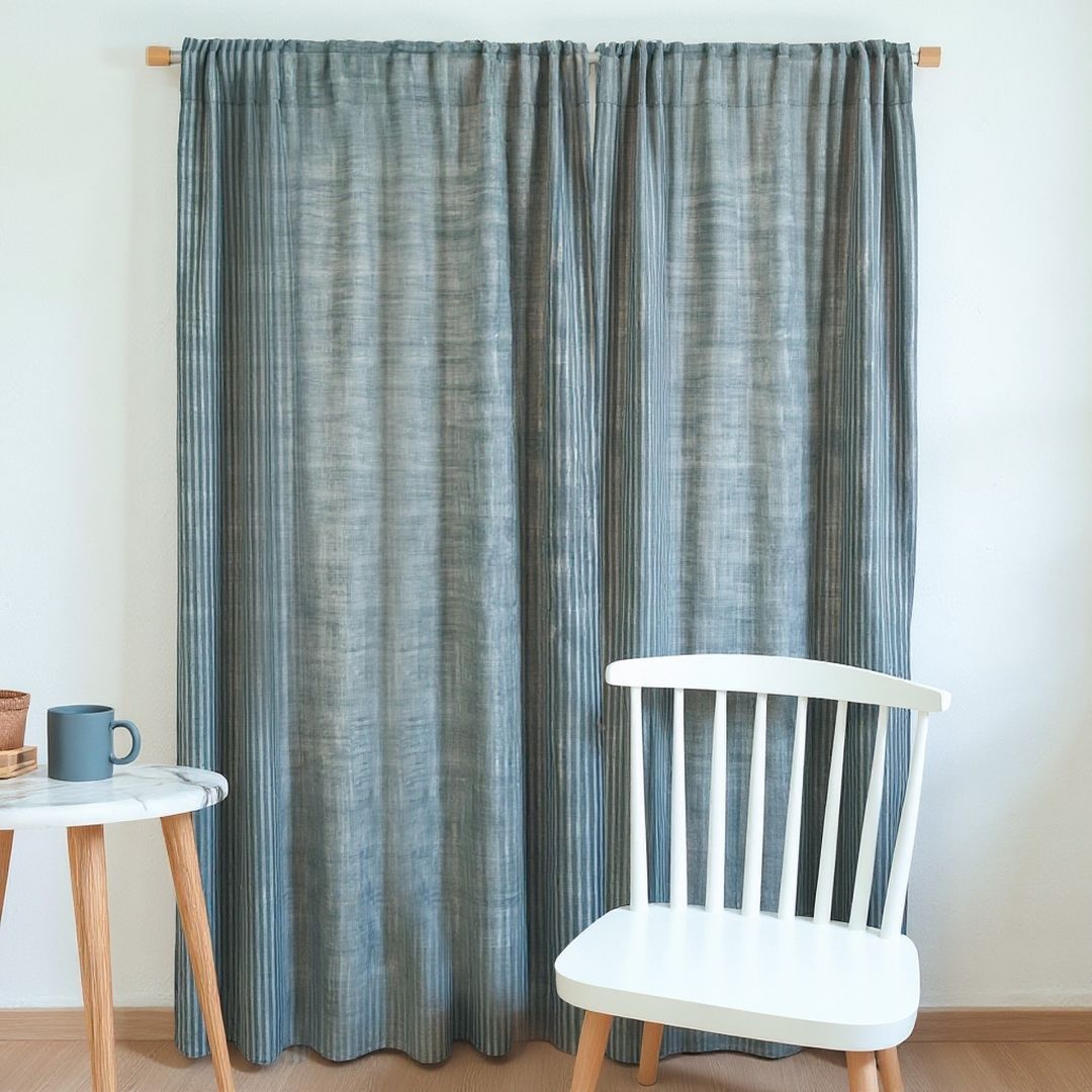 Pure Cotton Semi Blackout Curtains in Green colour with 60% light blocking | Best curtains for living room
