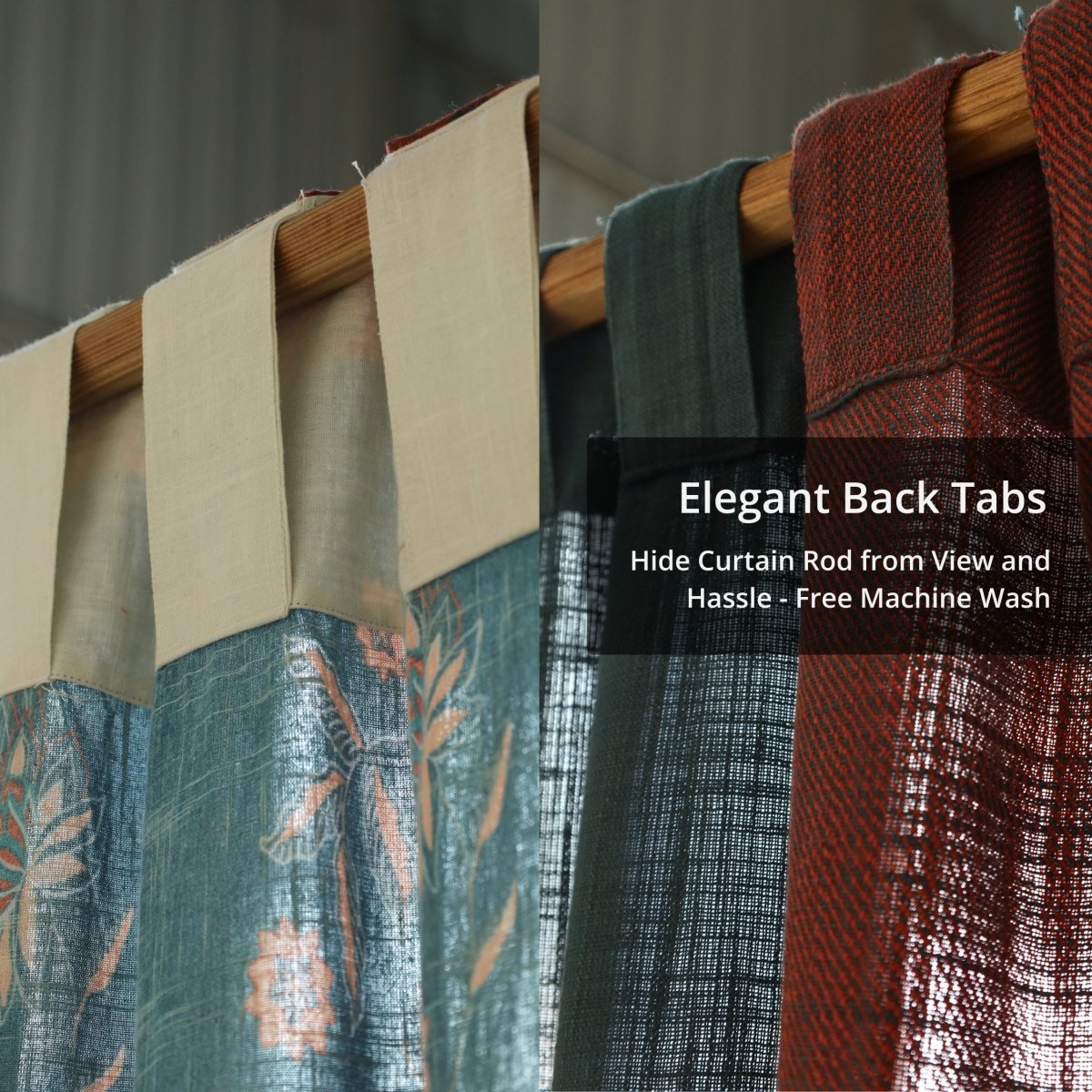 Pure Cotton Curtains set in Maroon Navy Blue and Ivory Colours, available in 7ft in set of 3