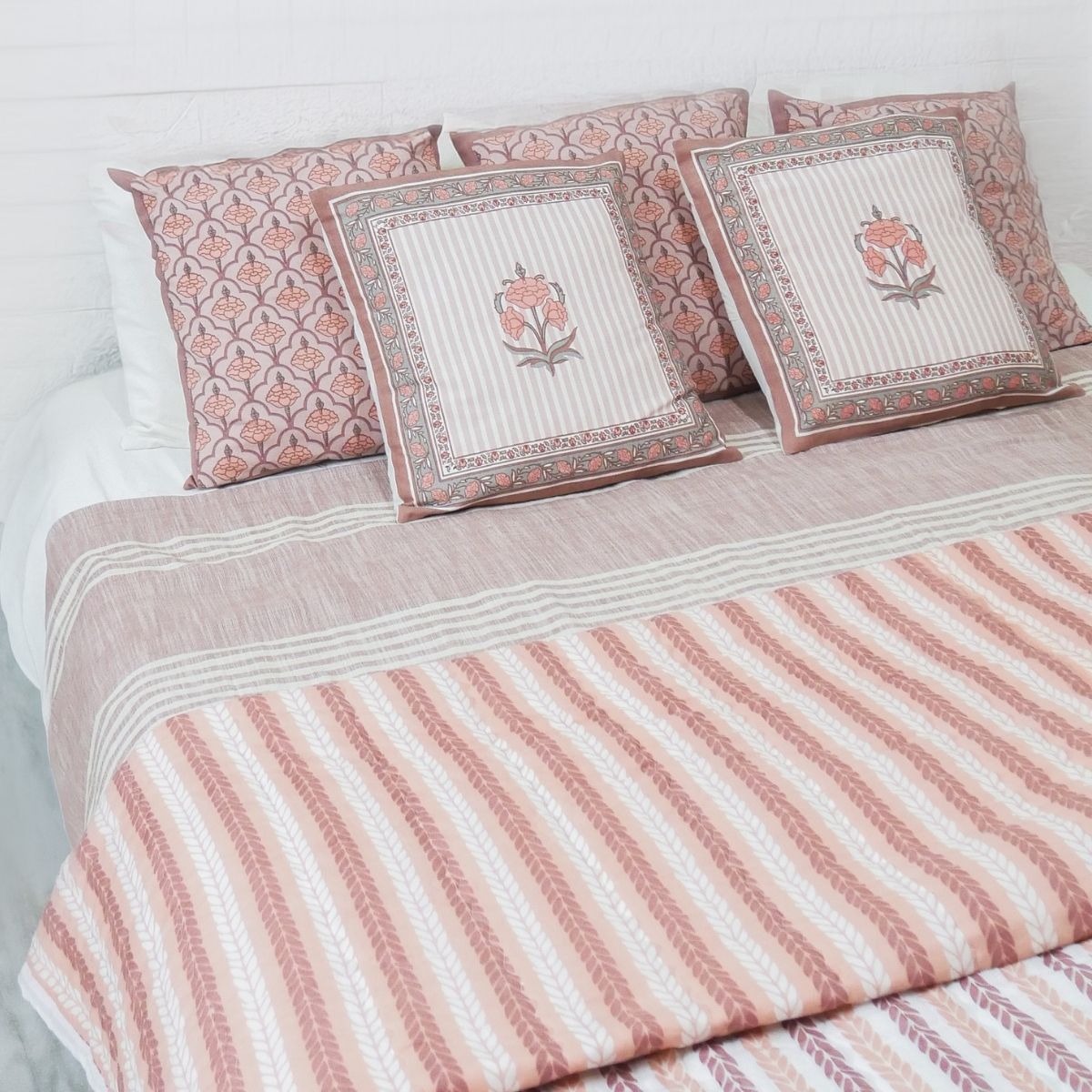 Pure Cotton Quilt in Dusty Pink | Single and Double | Peepul Tree