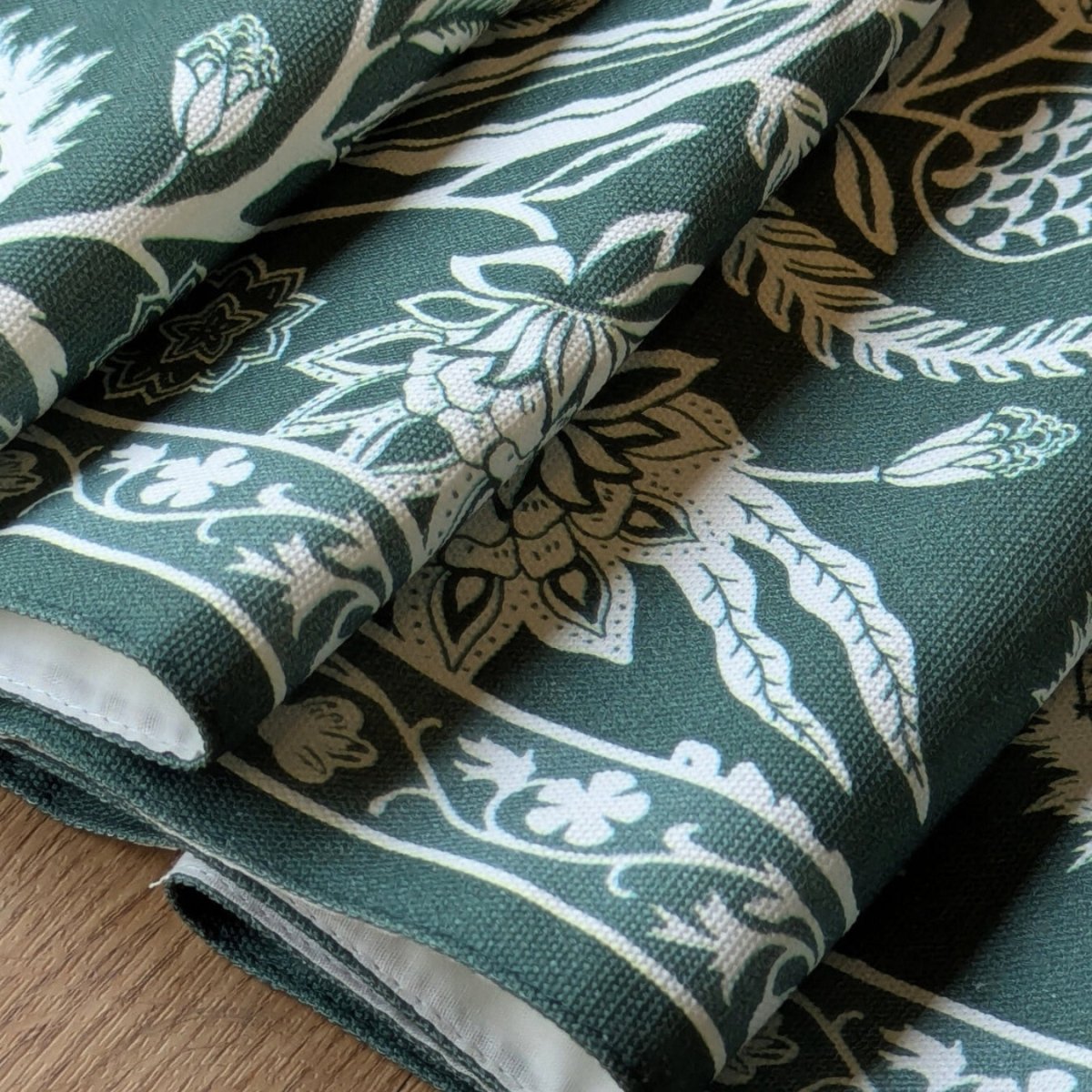 Cotton Canvas Dining Table Runner in Forest Green | 4 and 6 Seater