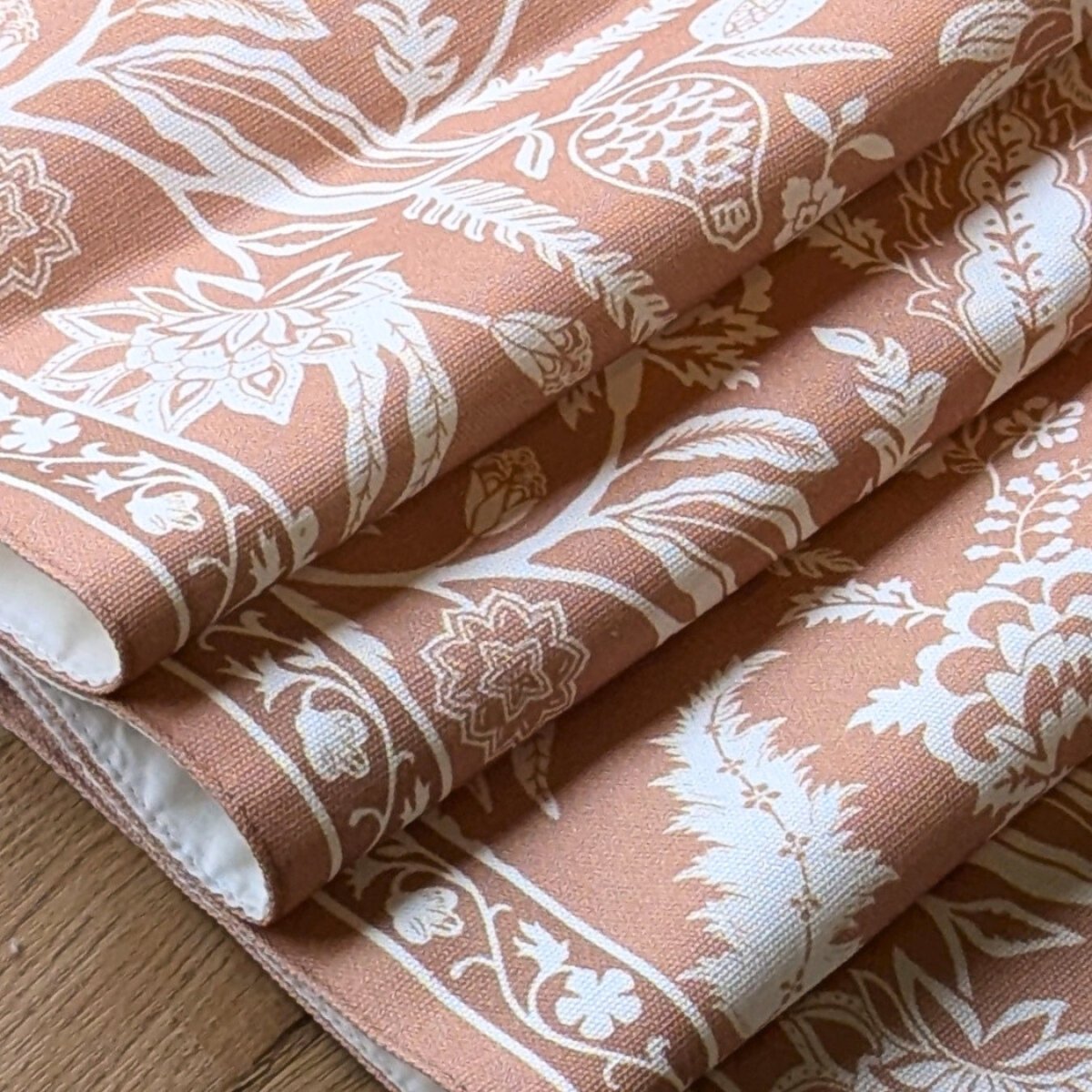 Cotton Canvas Dining Table Runner in Peach | 4 and 6 Seater