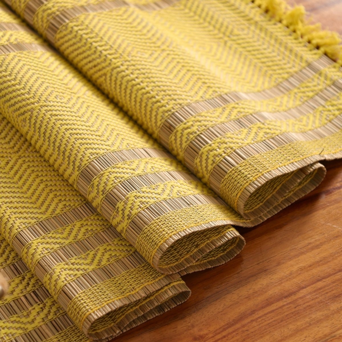 Cotton and Grass Table runner in Lemon Yellow | 4 and 6 Seater