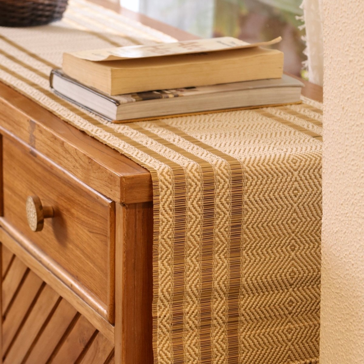 Cotton and Grass Table runner in Off-white | 4 and 6 Seater