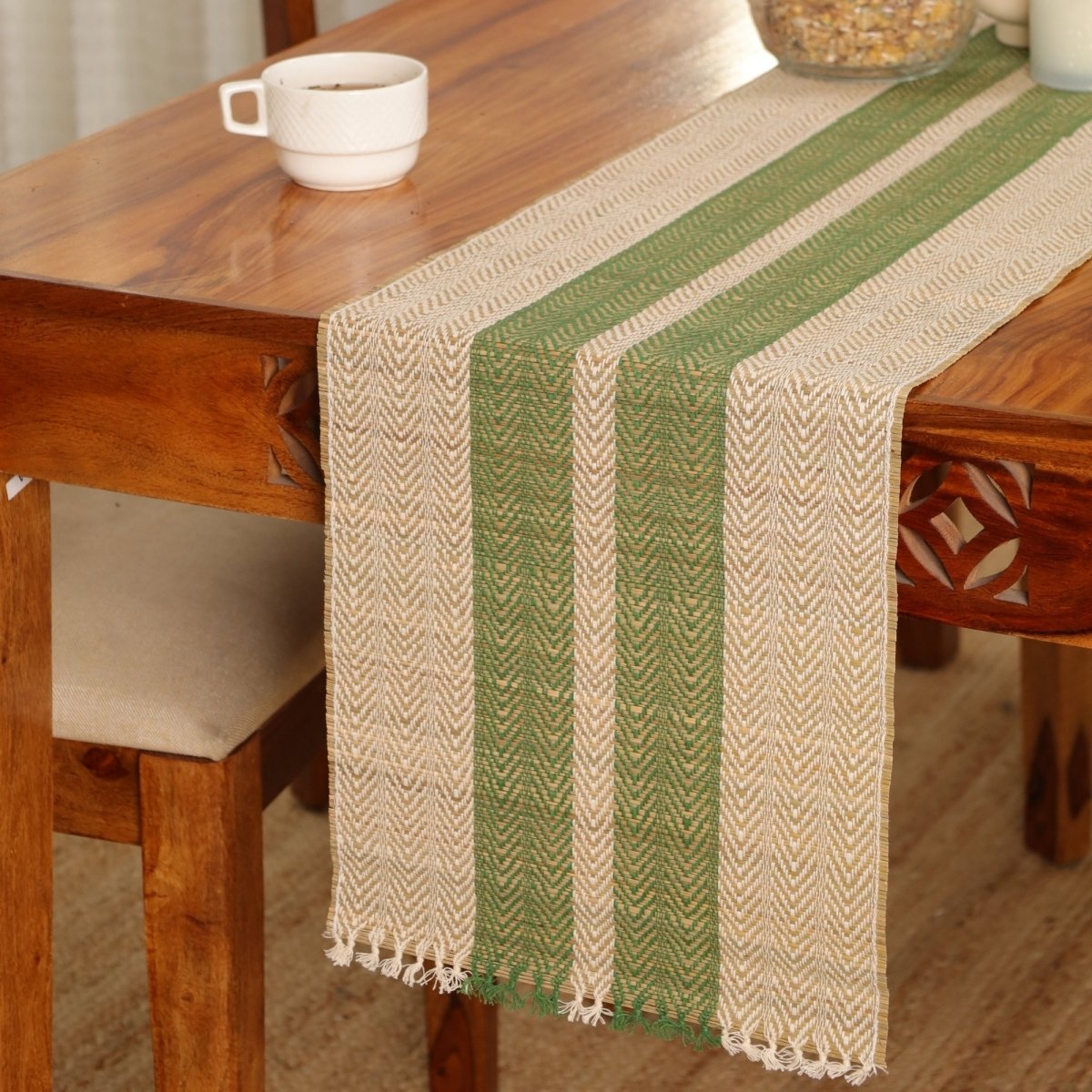Table Runners Handmade with Grass and Cotton 6 Seater Runner 12 X 72 inches