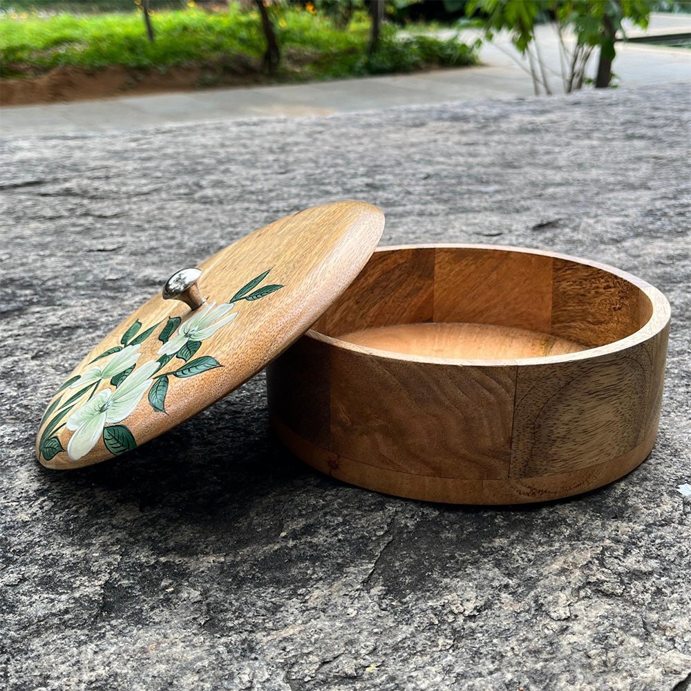 Wooden Roti Box Hand Painted And Crafted With Mango Wood