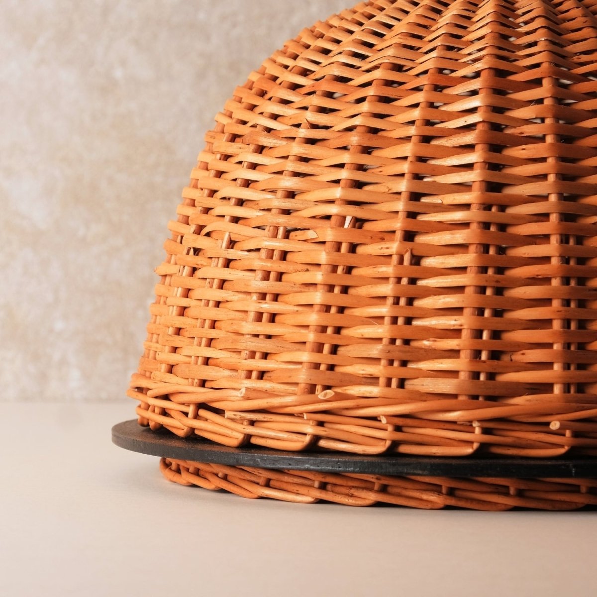 Wicker & Wood Serving Platter With Lid & Bread Box Combo | Black and Brown | Handcrafted in Kashmir