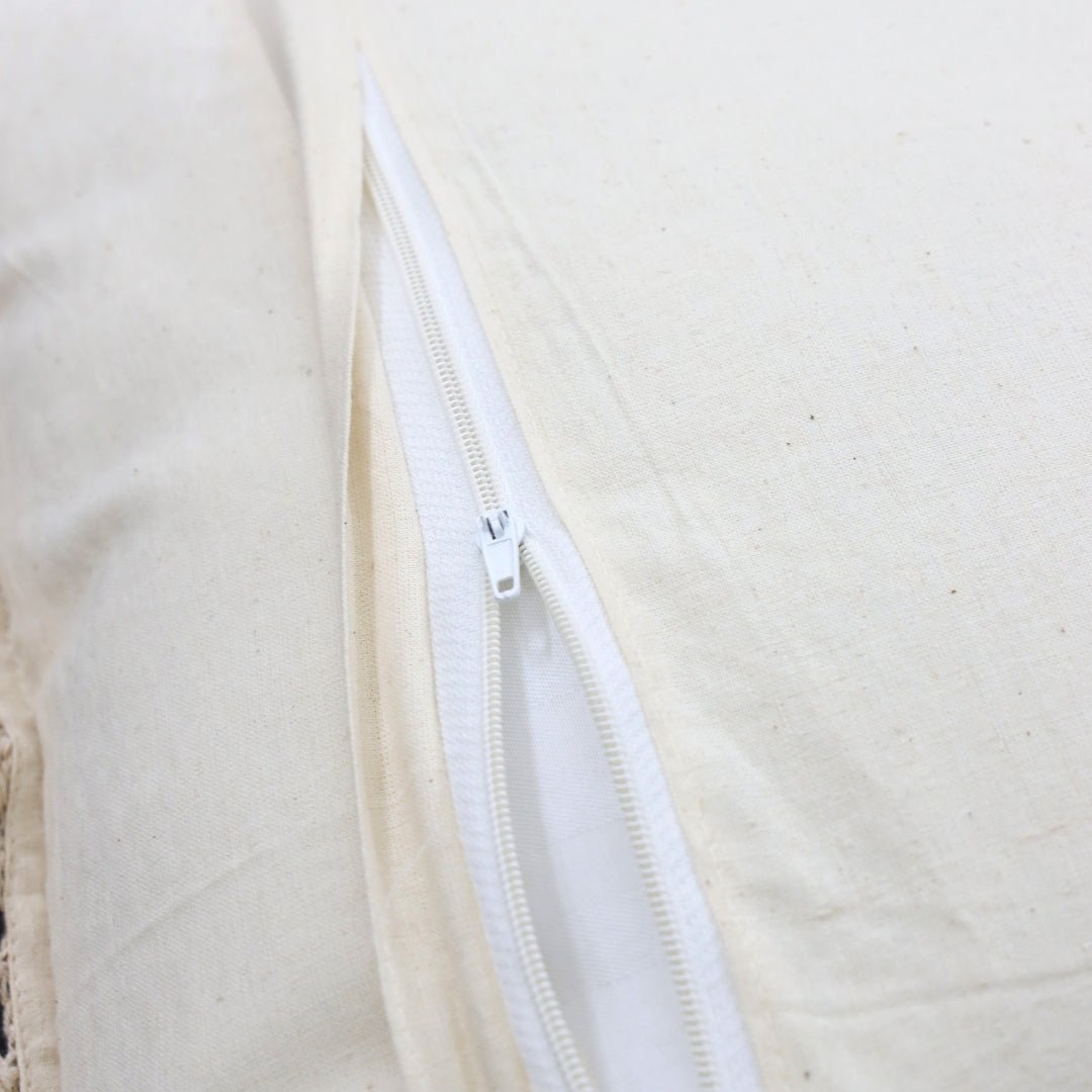 Crochet Cotton Cushion Cover in White | 16x16 in | Set of 1,2 and 4