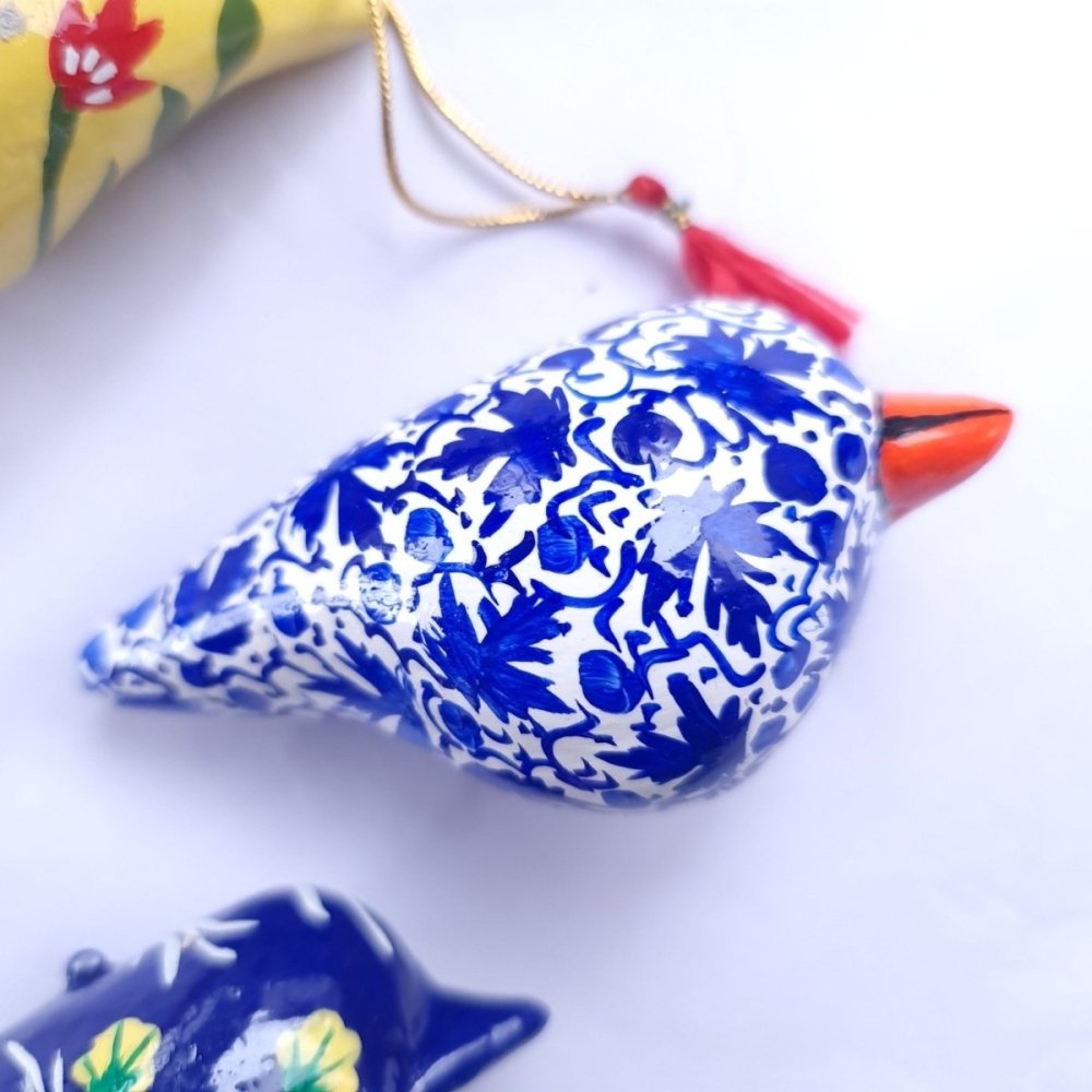 Wall hanging paper mache doves handcrafted in Kashmir Assorted Colours