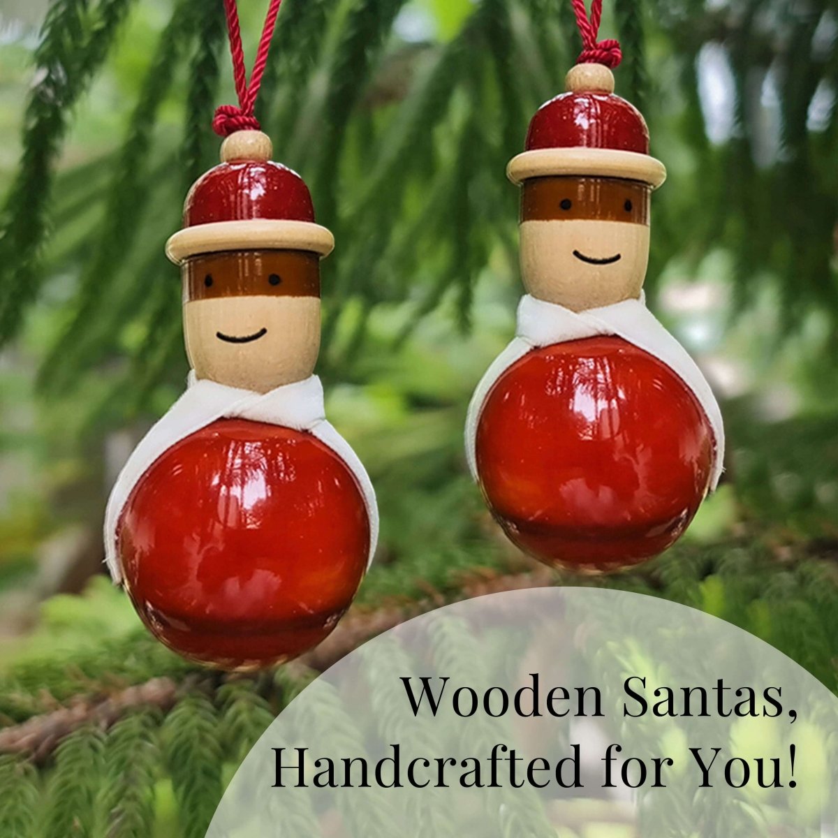 Wooden hanging ornamental Doll - Set of 2 handcrafted with natural colours