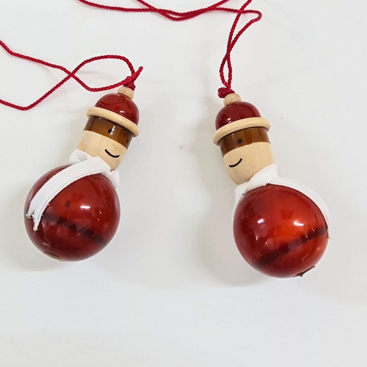 Wooden hanging ornamental Doll - Set of 2 handcrafted with natural colours