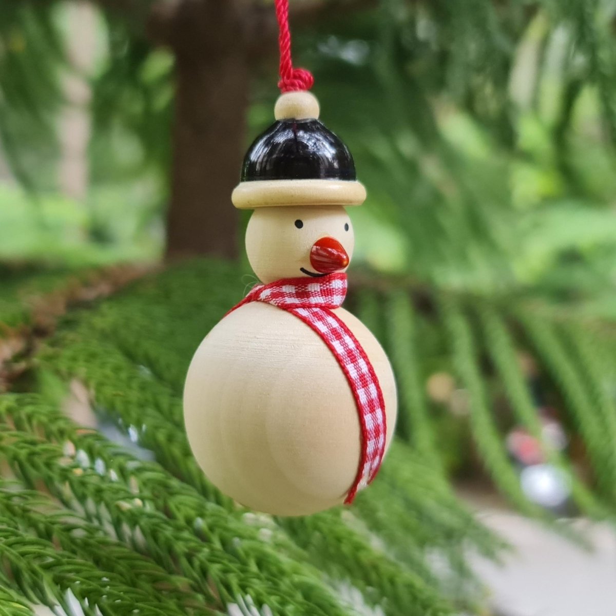 Handmade All Natural Wooden Snowman Decorative Ornaments()
