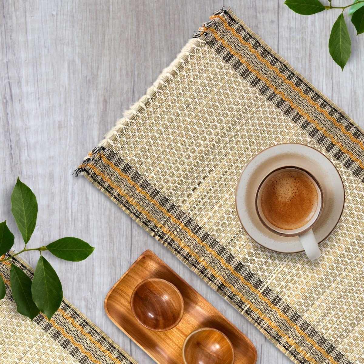 Cotton and Grass Table mats in Beige | Set of 2, 4 and 6
