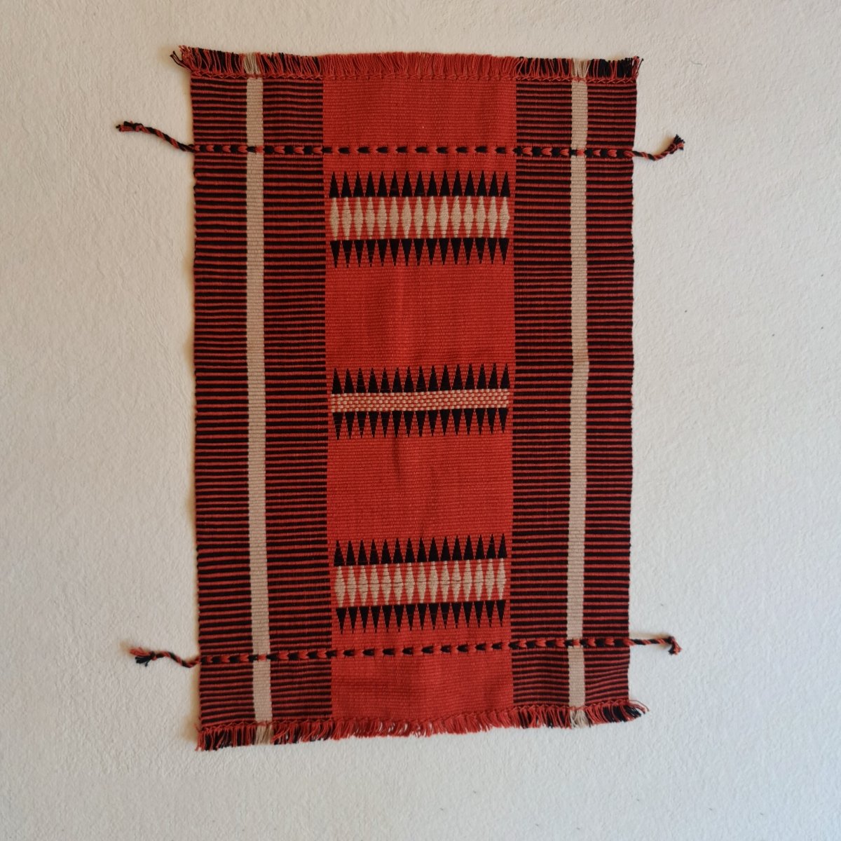 Tangerine Striped Handwoven Table Mat Set of 4