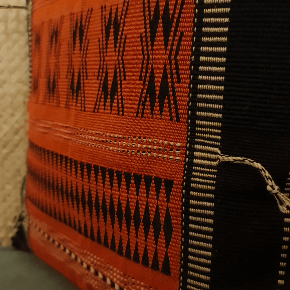 Tangerine Tasseled Handwoven Cushion Cover