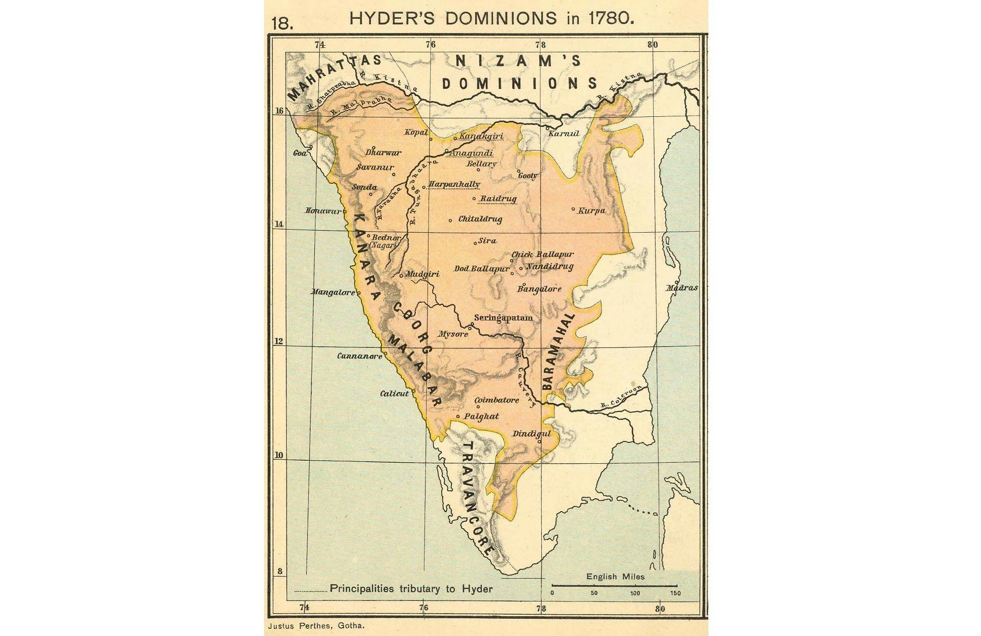 Hyder Ali’s Dominions in 1780