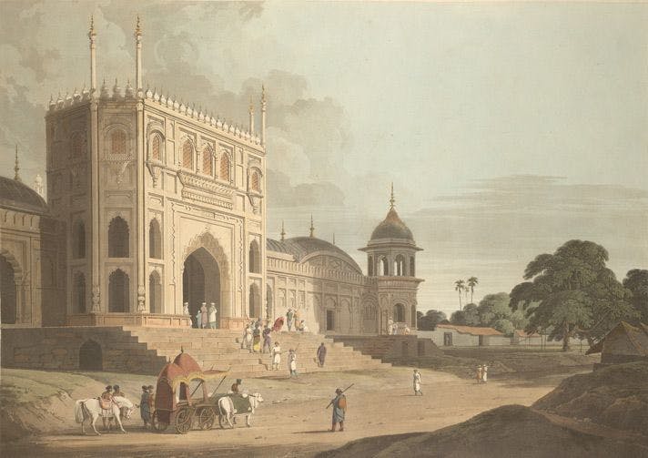 Jama Masjid Main gateway painting by Thomas Daniell