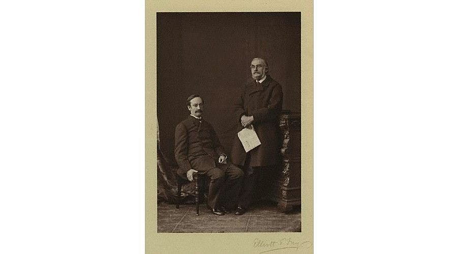 Sir John Strachey (L) with Richard Strachey (R)