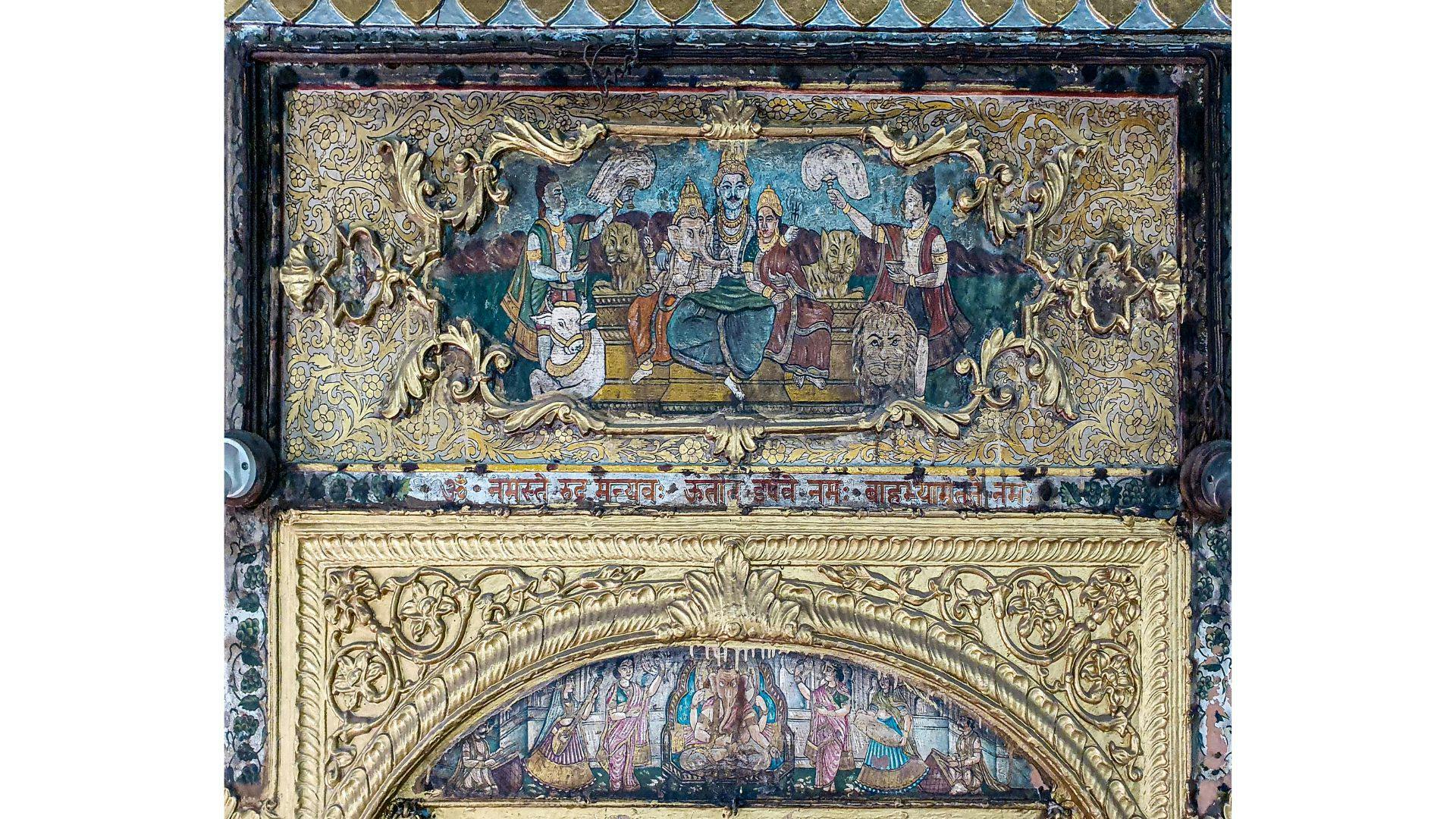 Paintings inside the temple