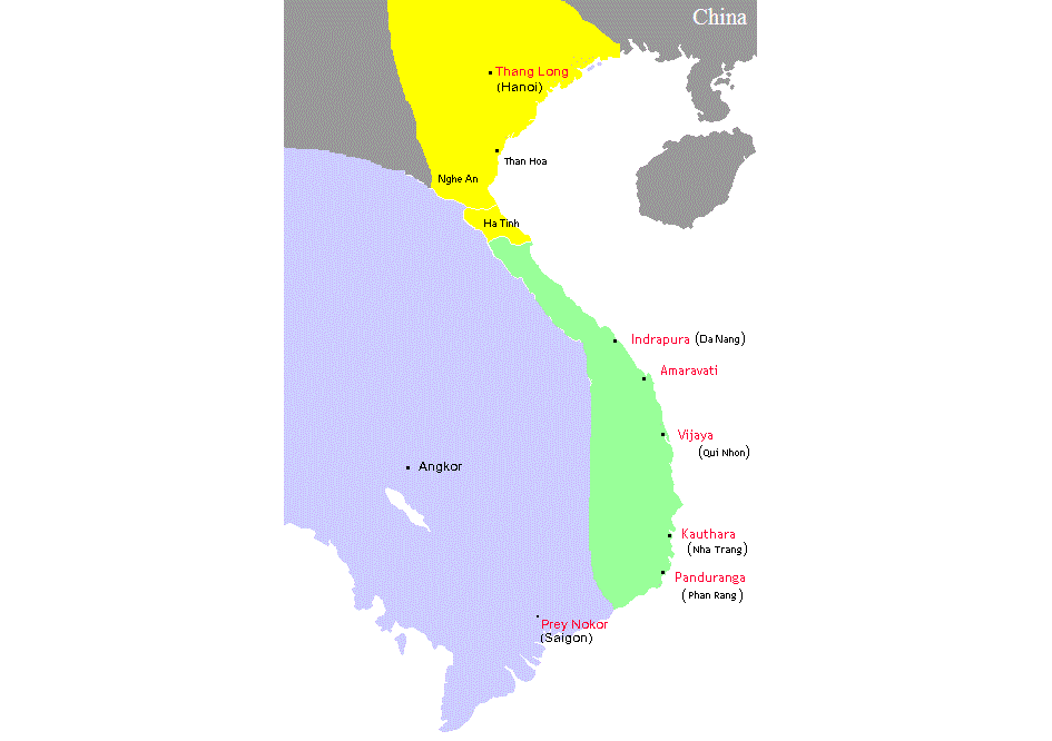 Map of Champa, Vietnam