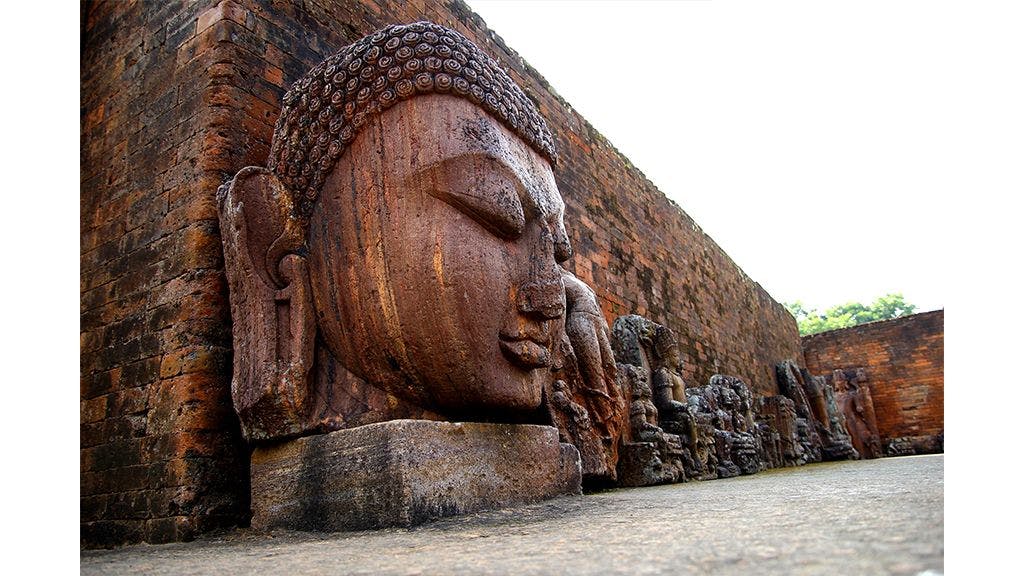 A sculpture of Buddha’s head at Ratnagiri