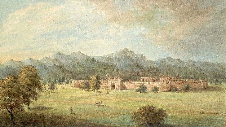 Painting of Patthagarh fort built by Najib Khan, Uttar Pradesh