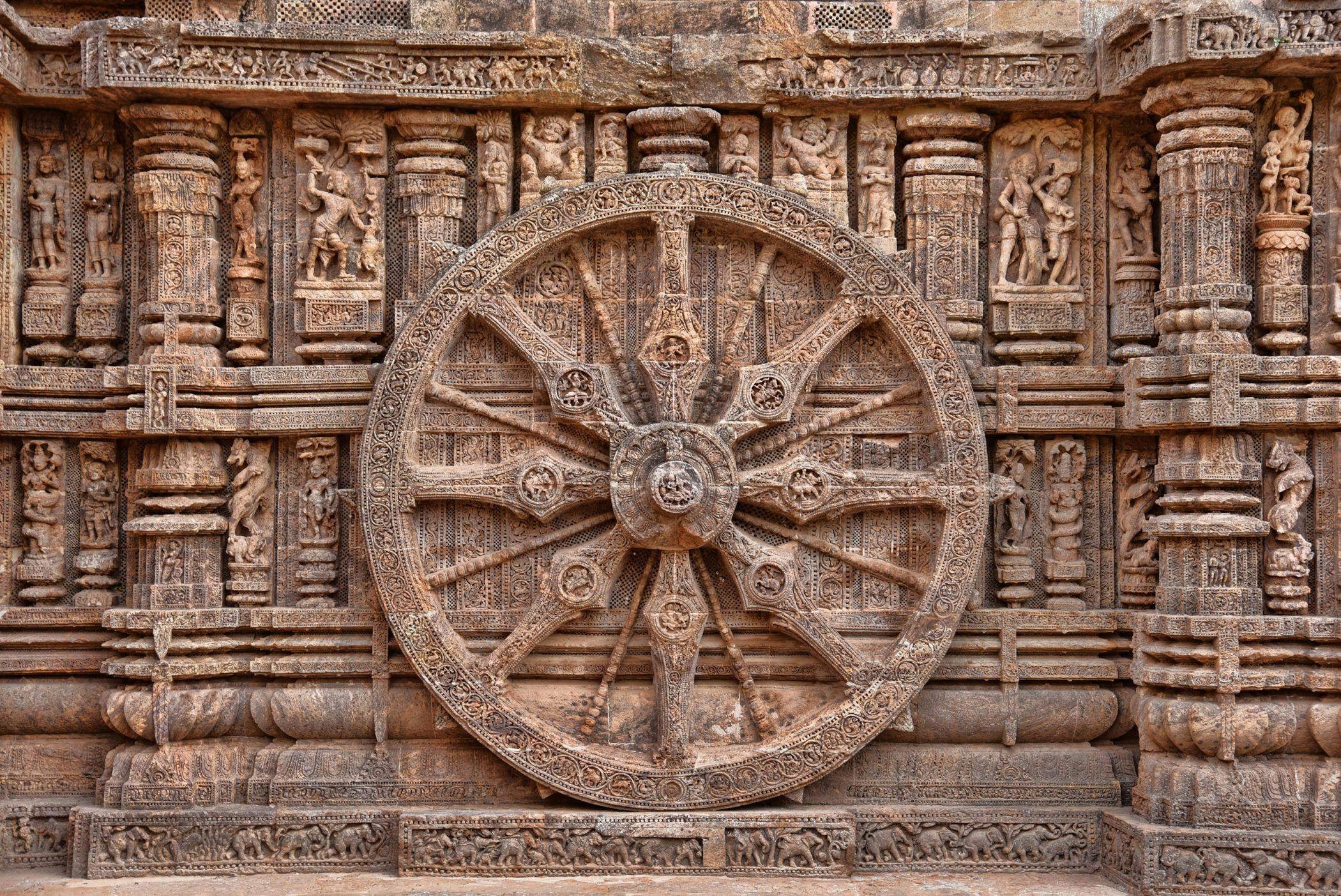One of the ornamented wheels