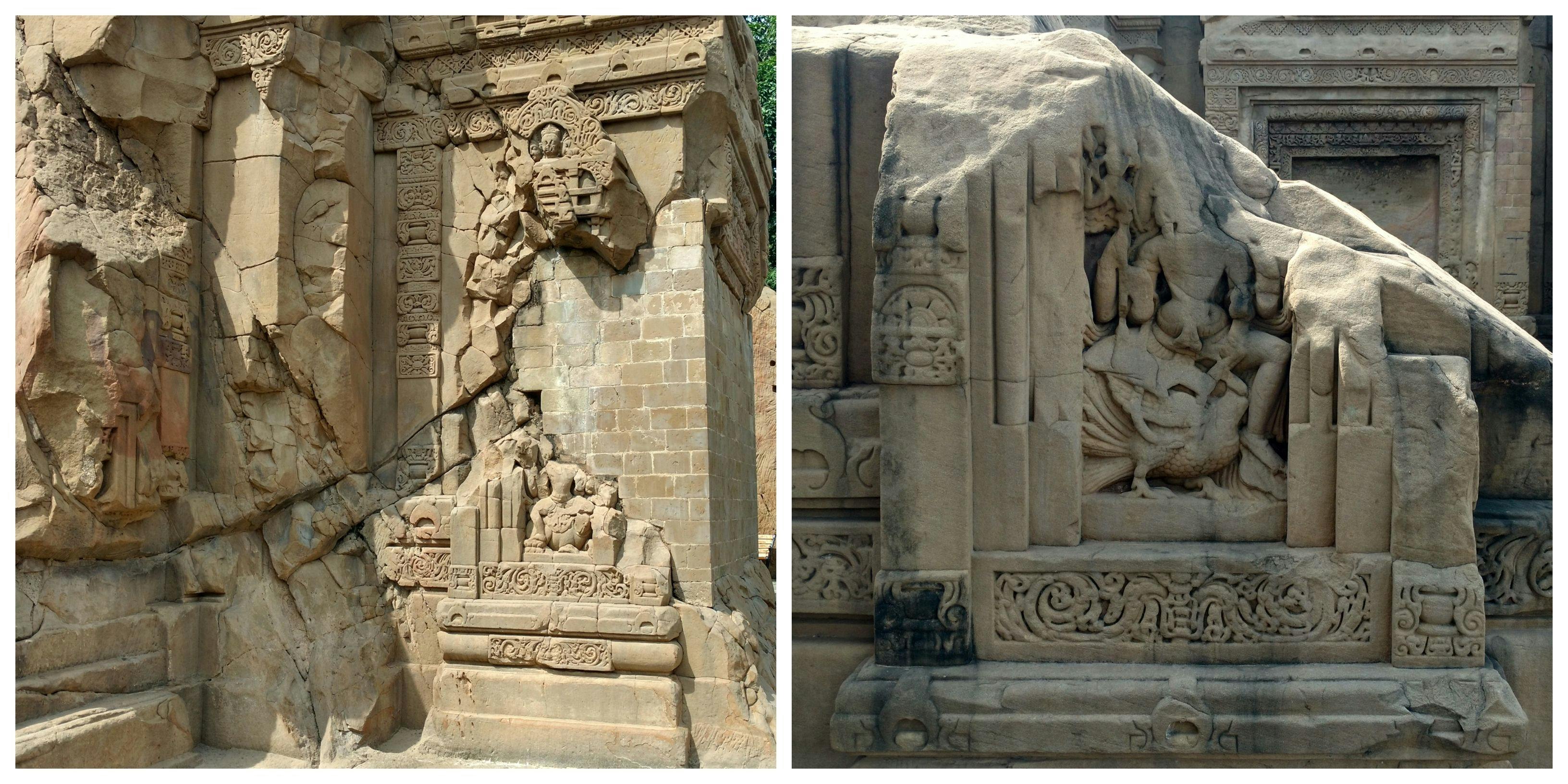 Sculptural details on the temple walls