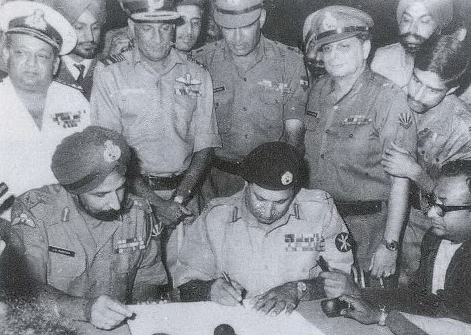 Pakistan signing the Instrument of Surrender, 1971 