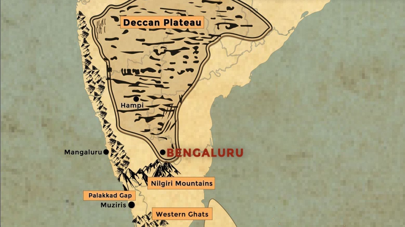 Map signifying Bengaluru’s geographical significance