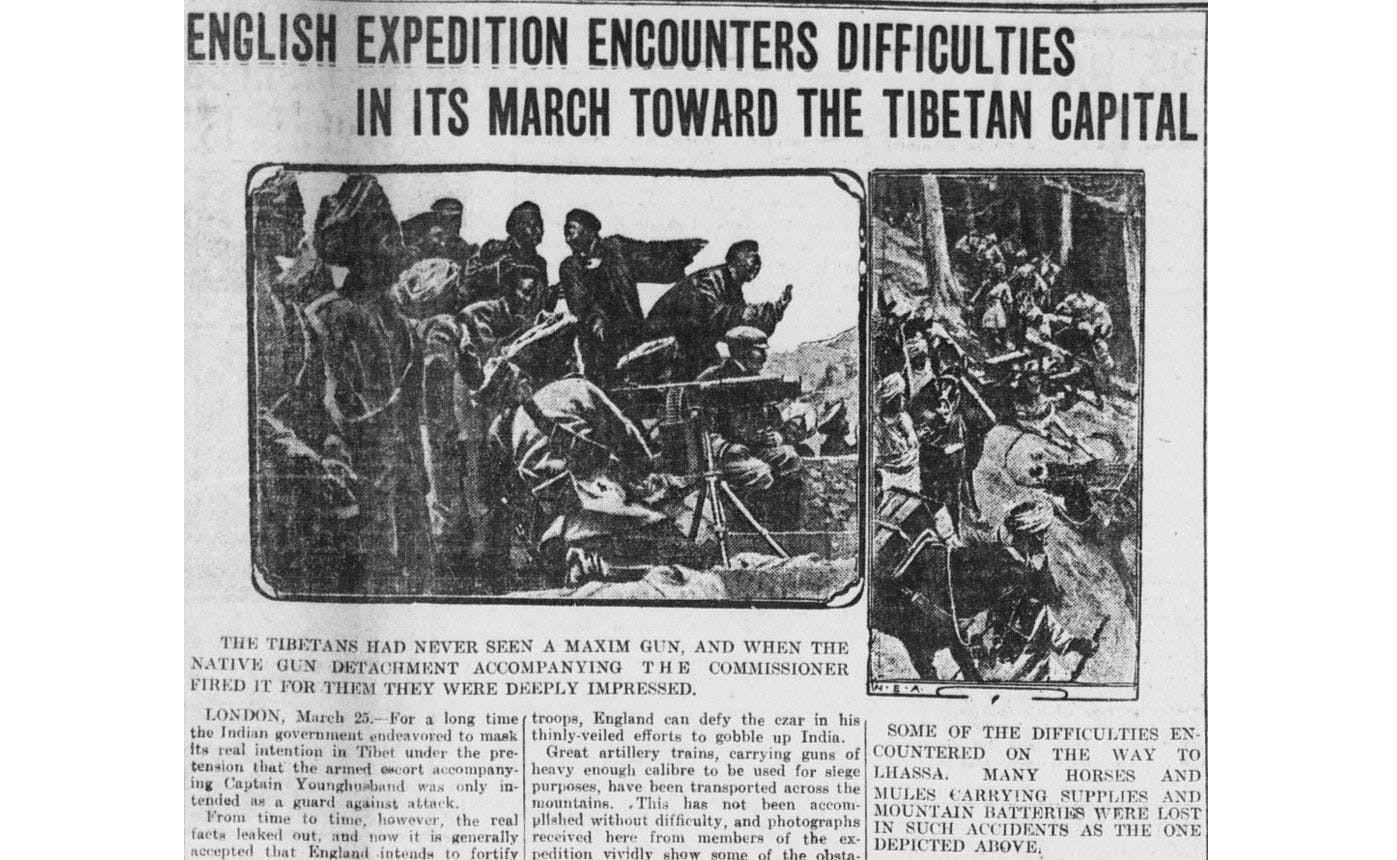 Newspaper report of the British Expedition to Tibet